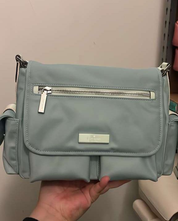 【預購】Kate Spade H043083 藍綠色尼龍郵差包