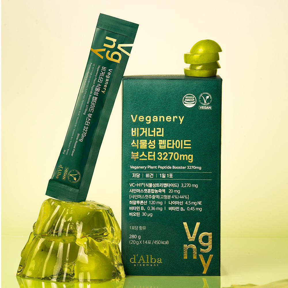 VEGANERY BY D'ALBA 純素植物胜肽膠原蛋白澎潤啫喱條 3270mg #一盒7條