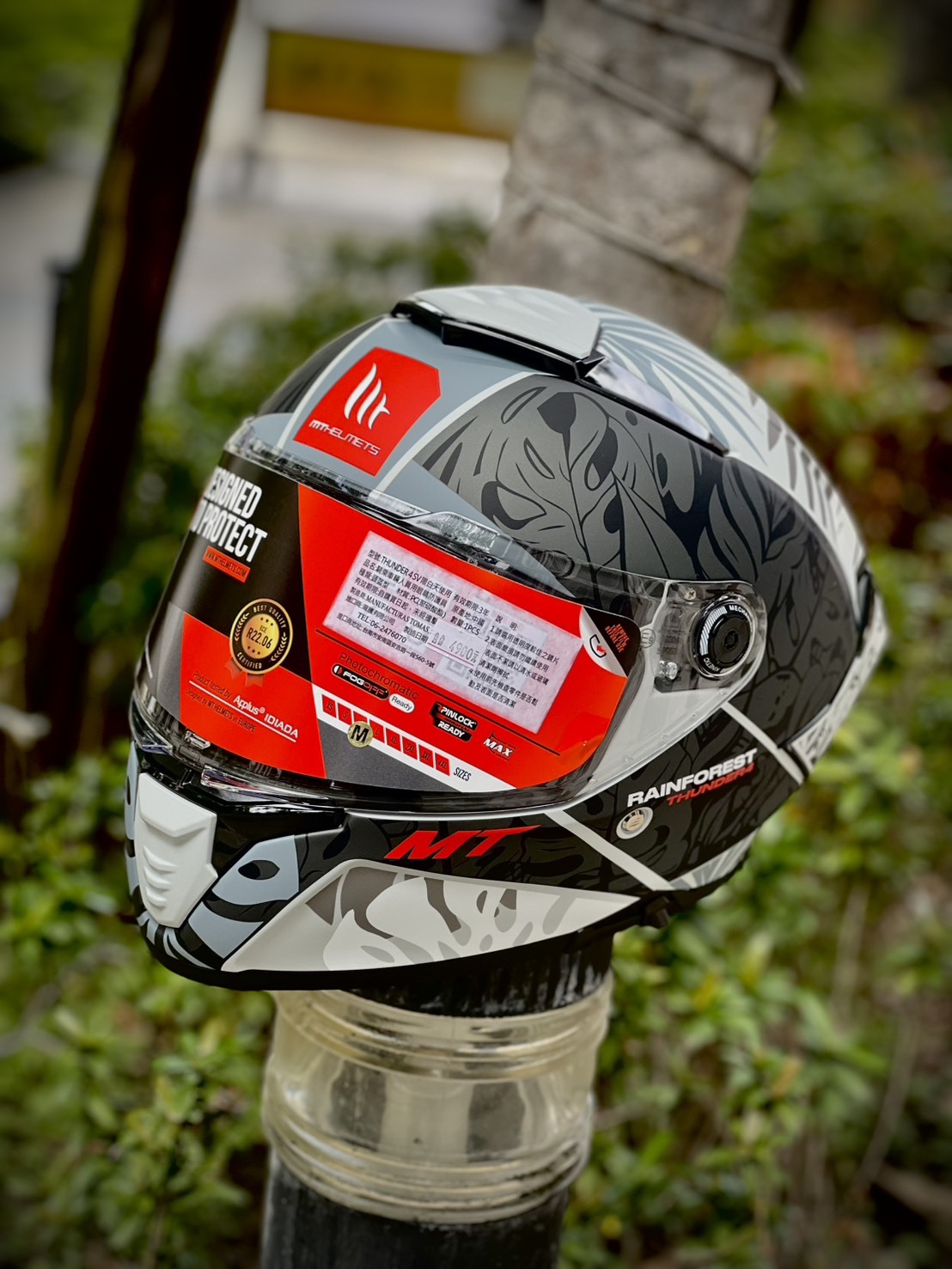 MT Helmet THUNDER 4 SV 彩繪 啞黑白灰雨林 全罩 亞版
