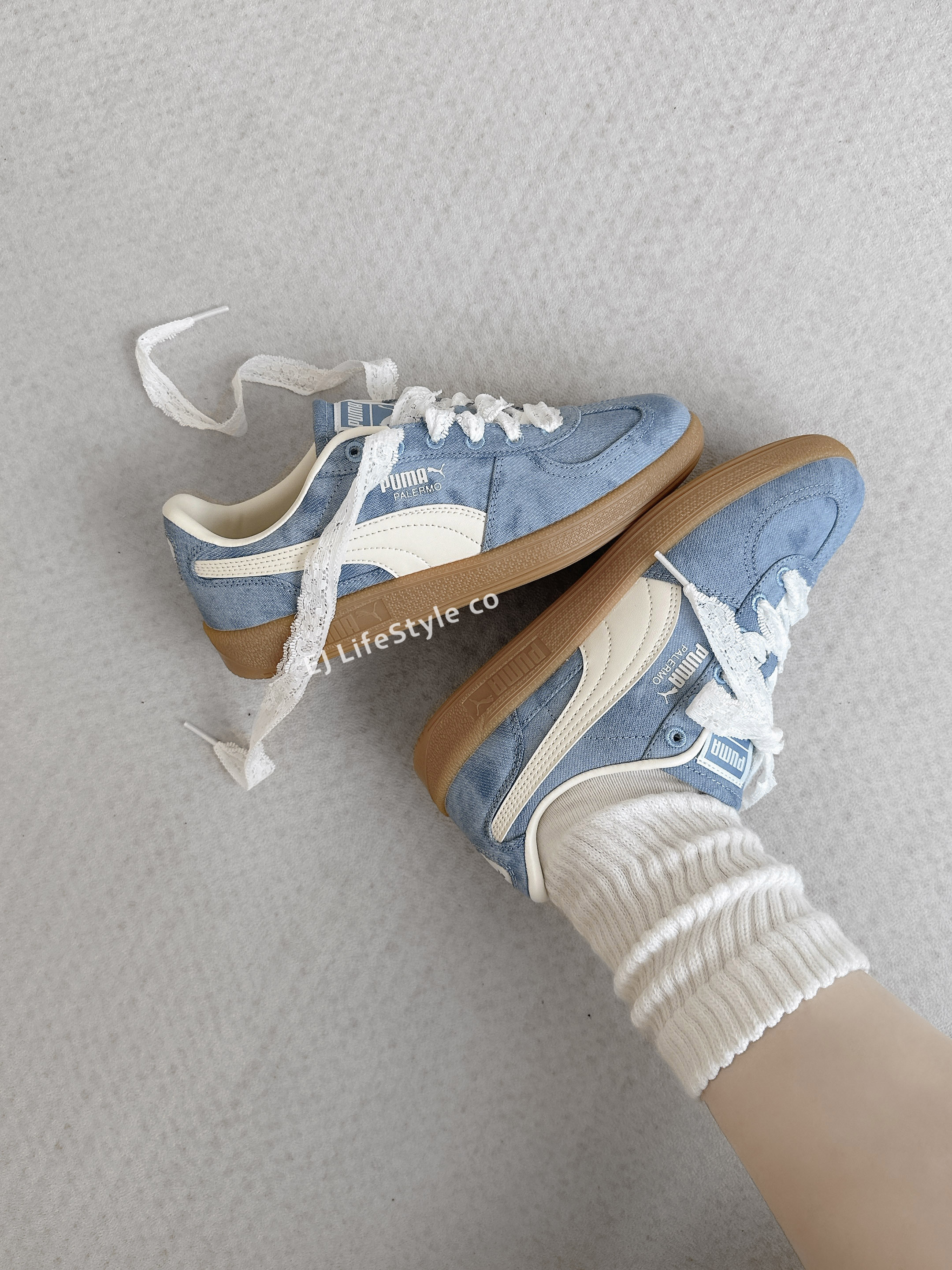 PUMA PALERMO DENIM 丹寧系列 淺牛仔 焦糖底 男女鞋 408418-02 / 調貨