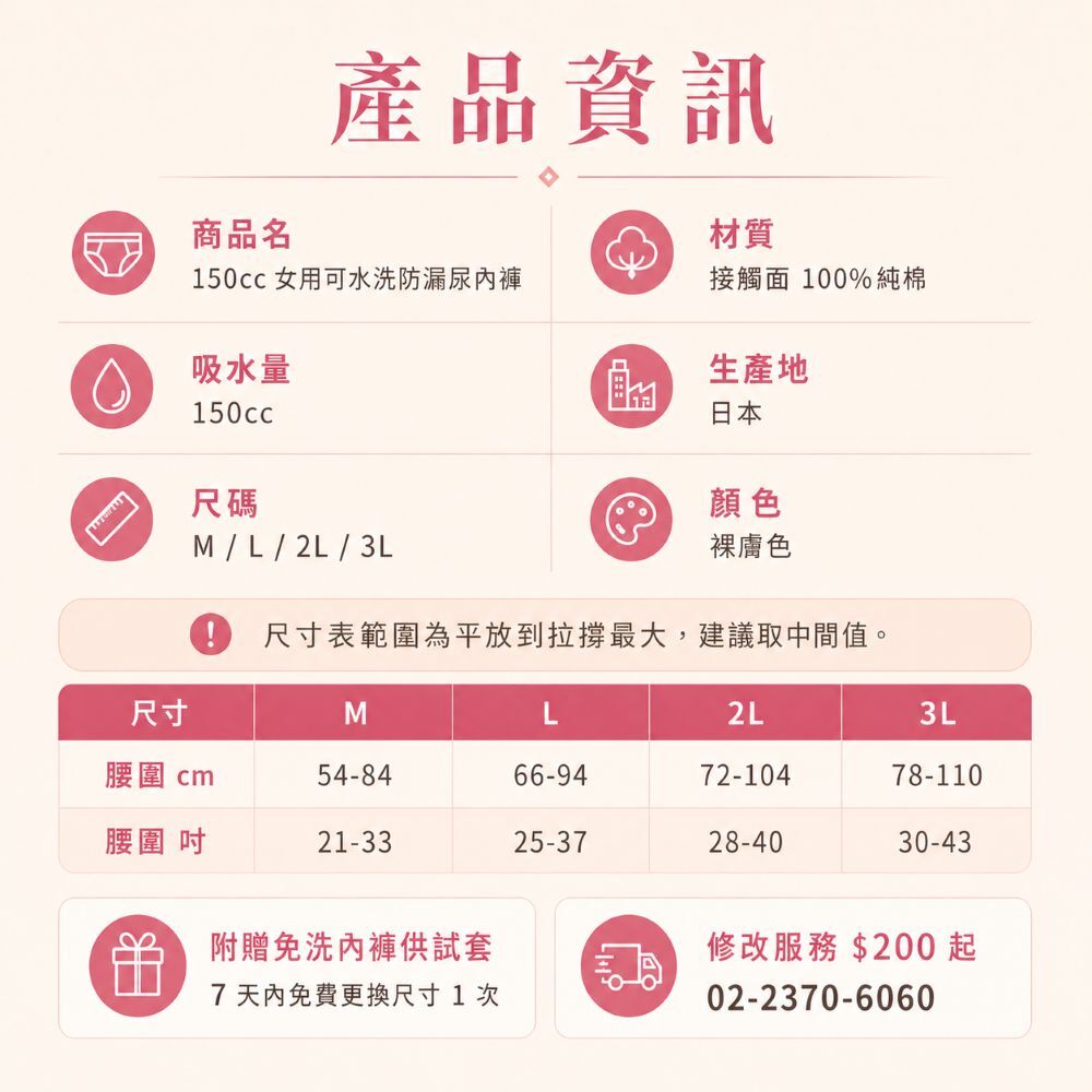 產品資訊與尺寸表
