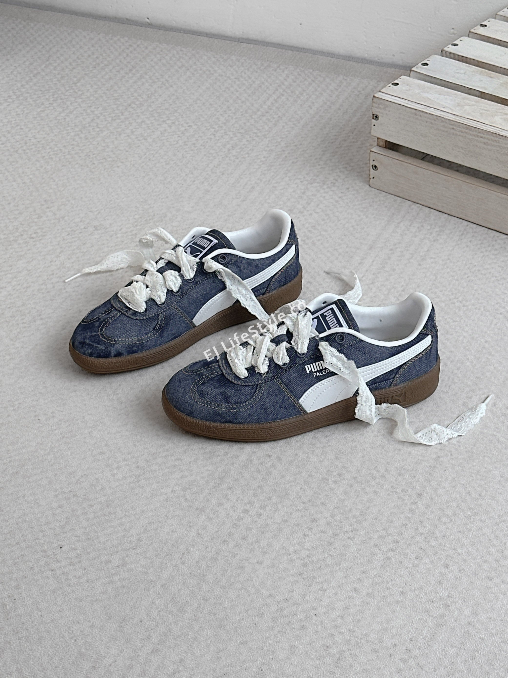 PUMA PALERMO DENIM 丹寧系列 牛仔藍 焦糖底 男女鞋 408418-01 / 調貨