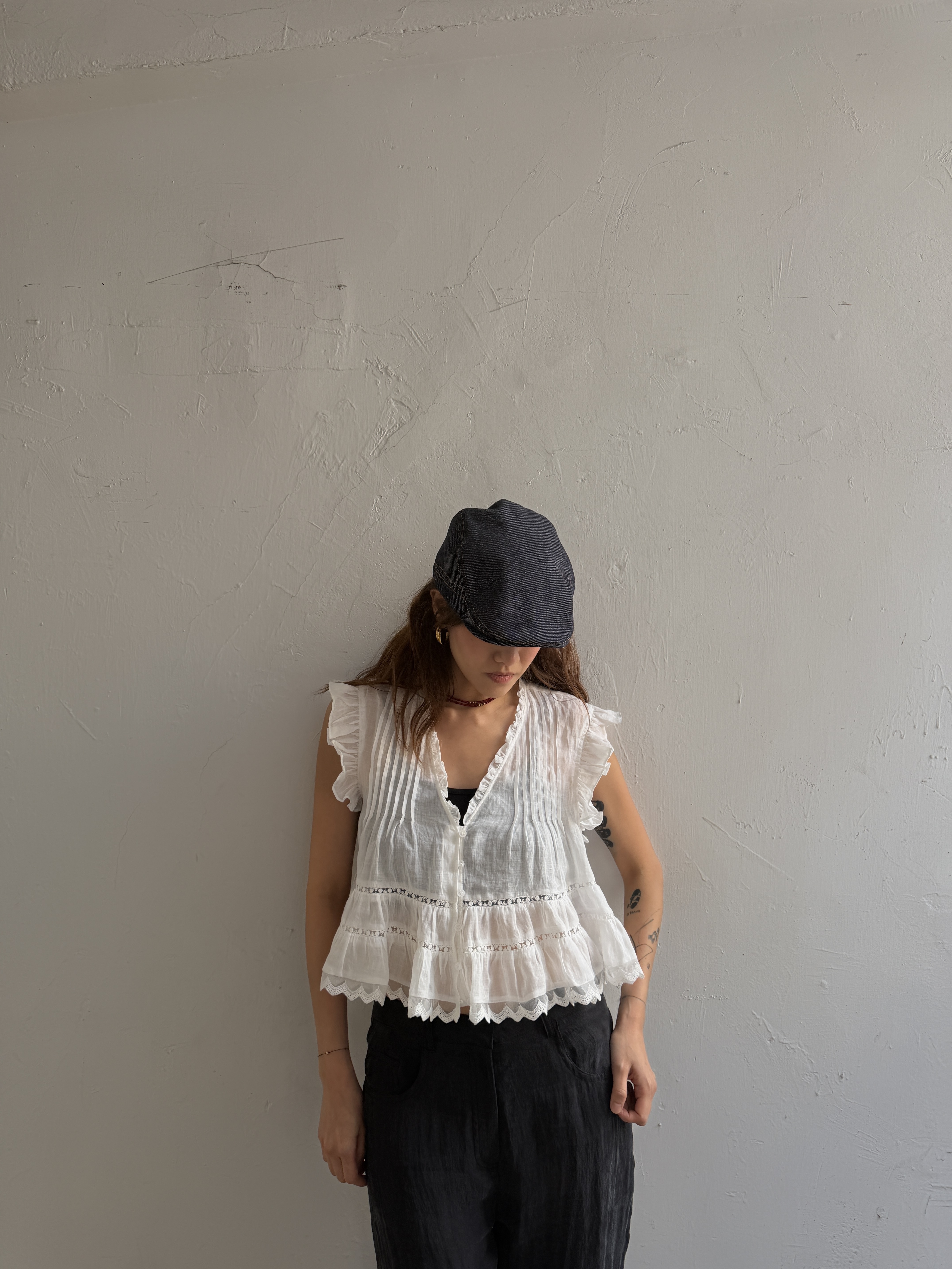 Ruffle crop vest