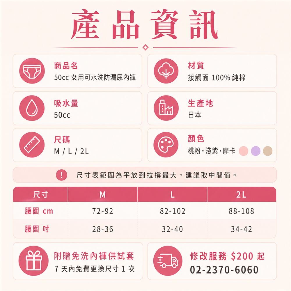 產品資訊與尺寸表