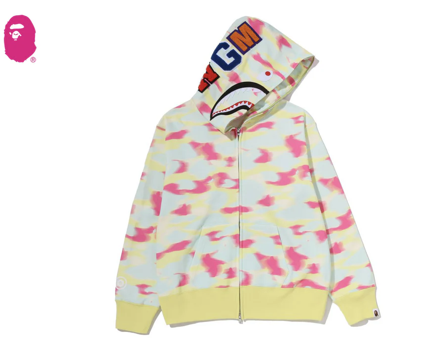 【BAPE女生】0502發售 SCREEN CAMO SHARK FULL ZIP HOODIE