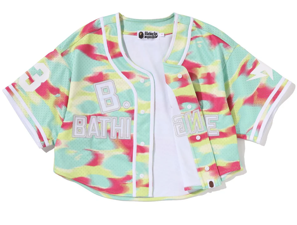 【BAPE女生】0502發售 SCREEN CAMO MULTI LOGO BASEBALL SHIRT