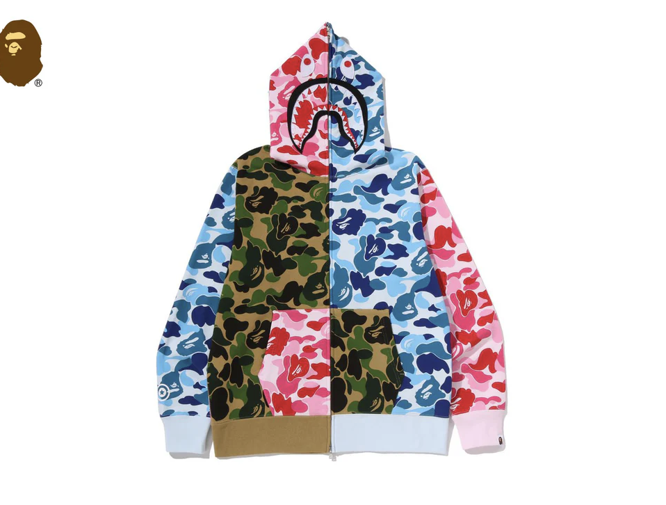 【BAPE男生】0502發售ABC CAMO CRAZY SHARK FULL ZIP HOODIE