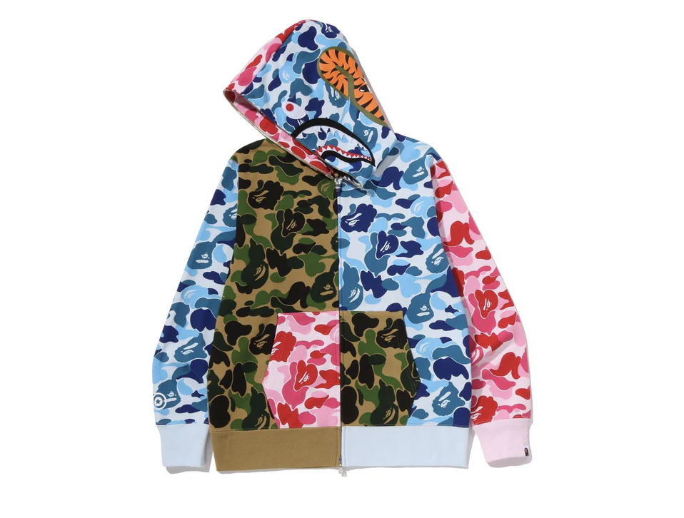 【BAPE男生】0502發售ABC CAMO CRAZY SHARK FULL ZIP HOODIE
