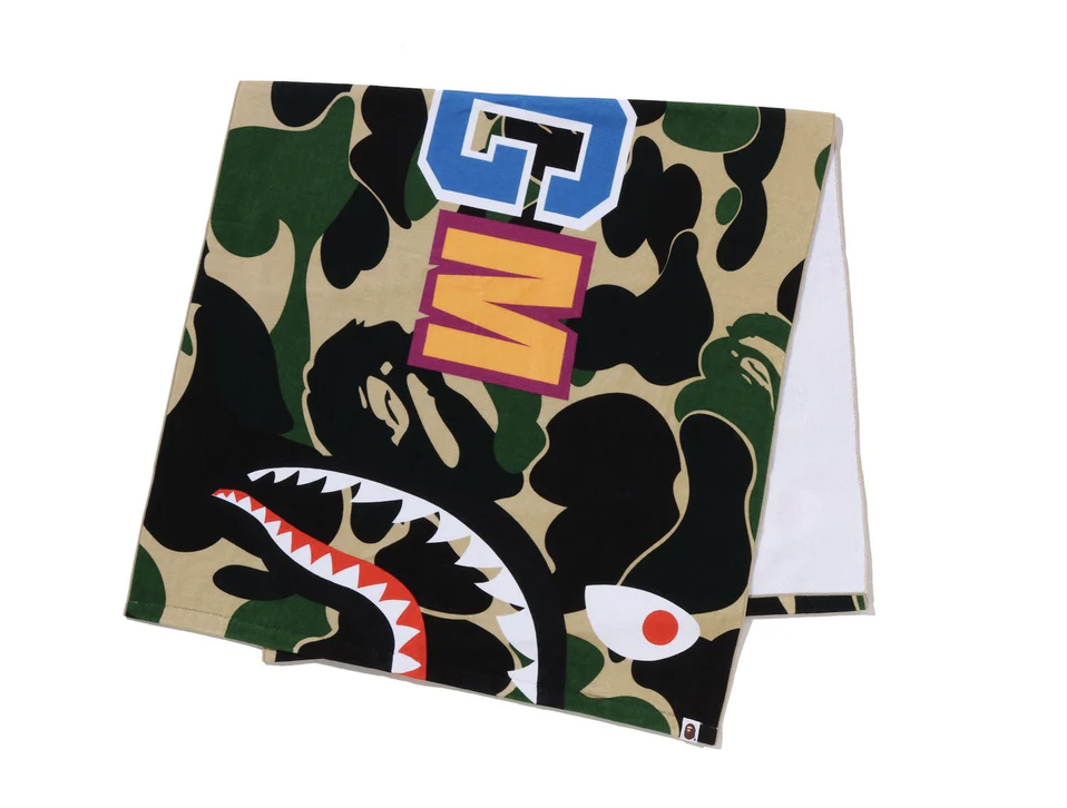 【BAPE配件】0502發售 ABC CAMO SHARK BEACH TOWEL