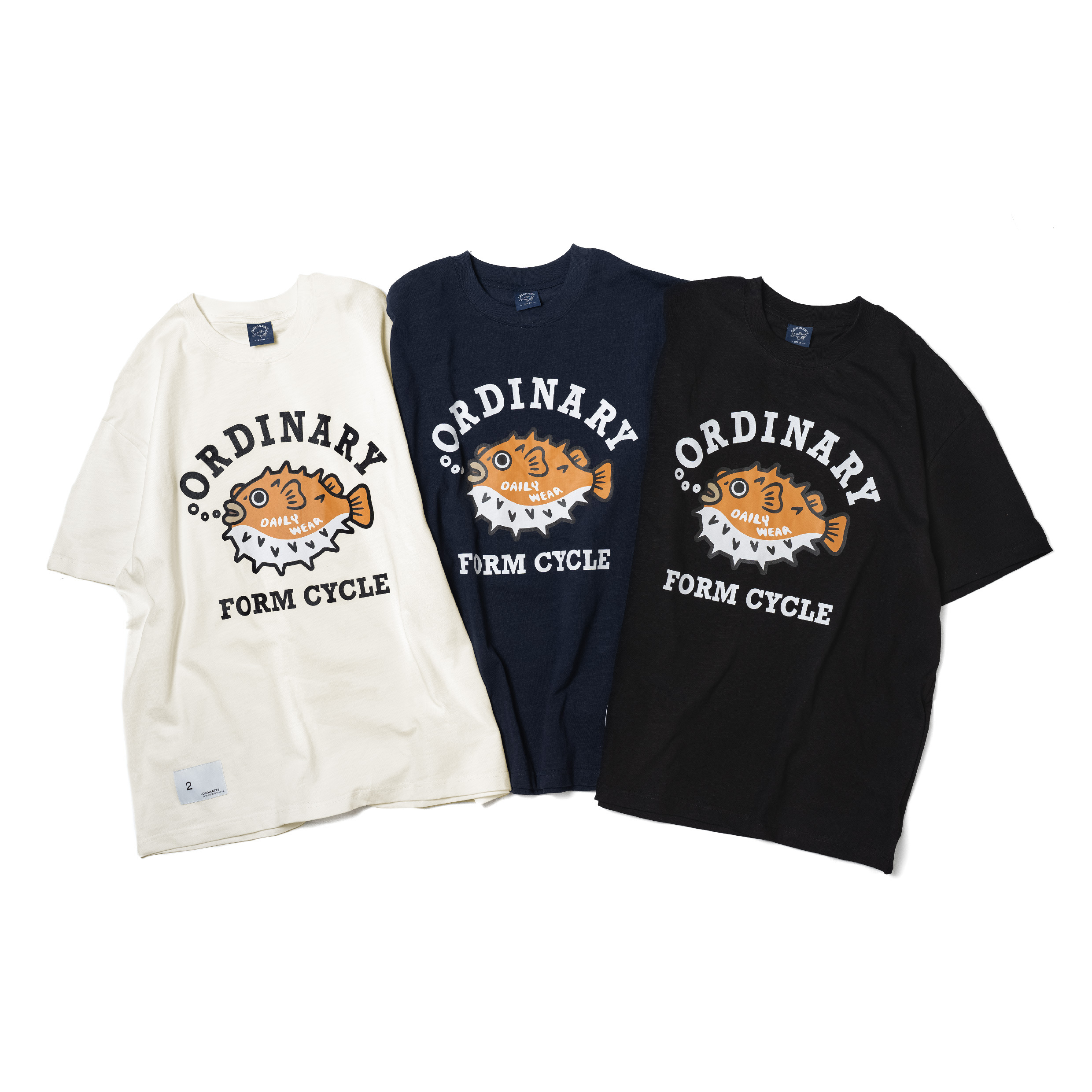 ORDINARY Pofferfish College Tee 美式河豚竹節棉短Tee