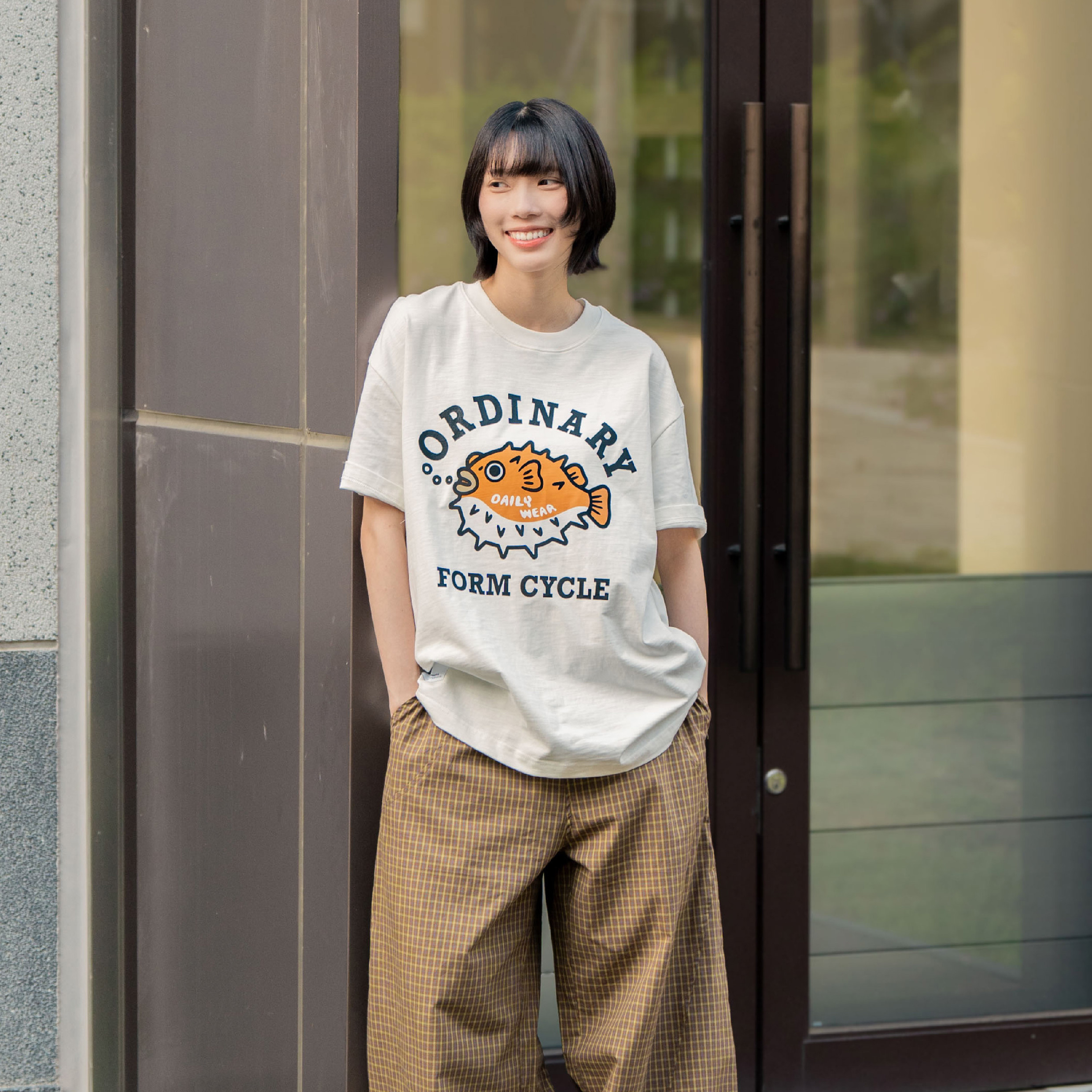 ORDINARY Pofferfish College Tee 美式河豚竹節棉短Tee