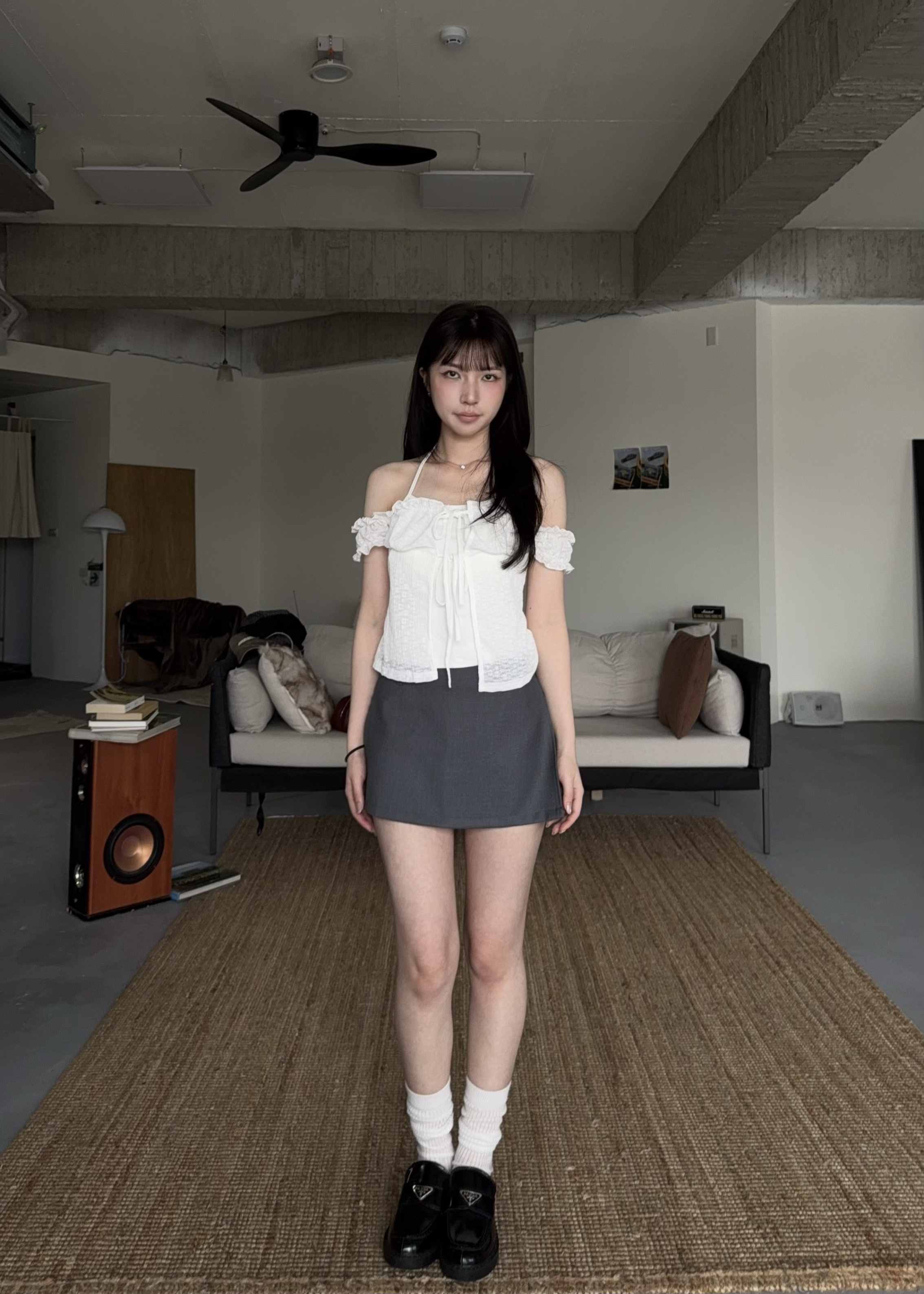堤花蕾絲雙綁結上衣