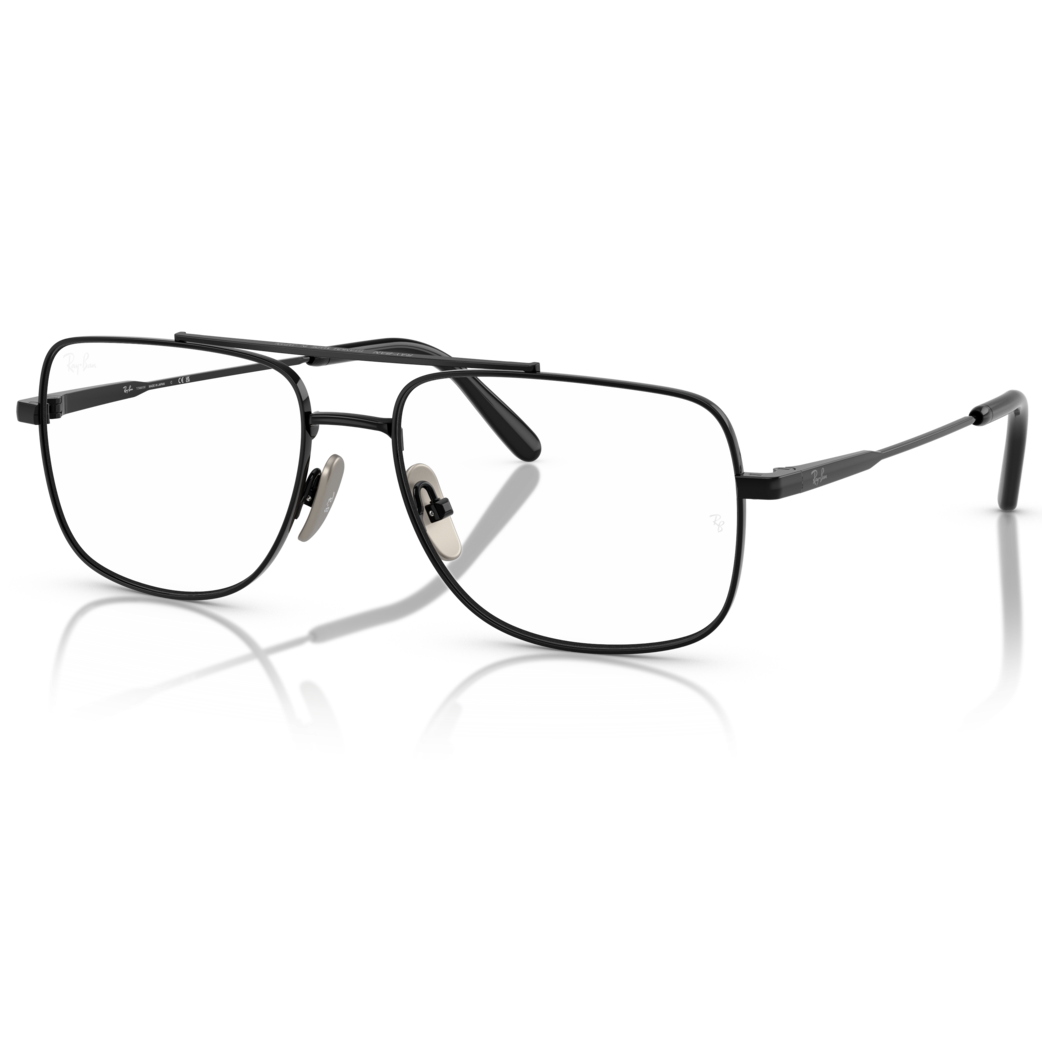 【RayBan】RB8797 1244-56mm 雙槓飛官框光學眼鏡(黑色) #日本製純鈦系列