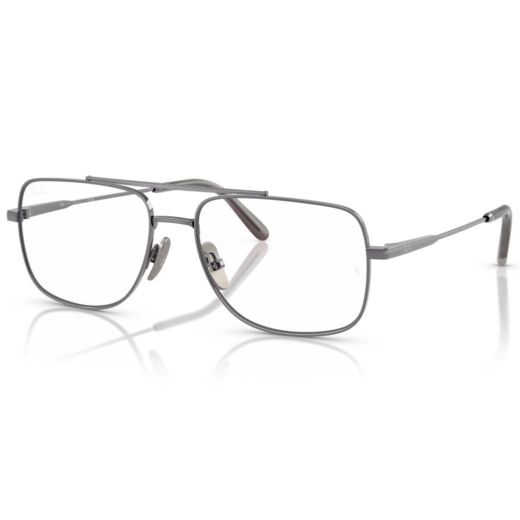 【RayBan】RB8797 1000-56mm 雙槓飛官框光學眼鏡(槍管灰色) #日本製純鈦系列