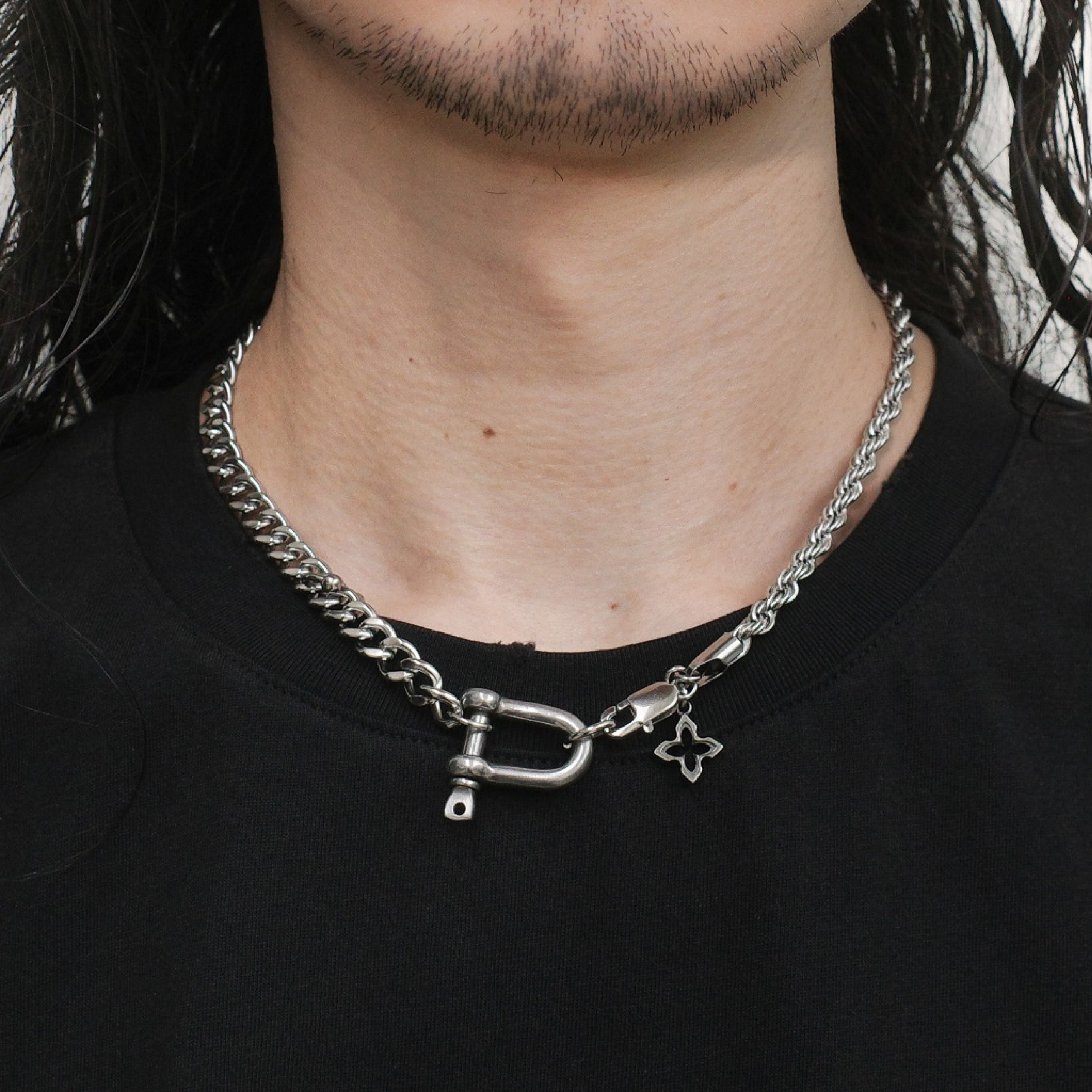 Liam Conner Asterisk Splicing  Necklace 十字星 拼接古巴項鍊