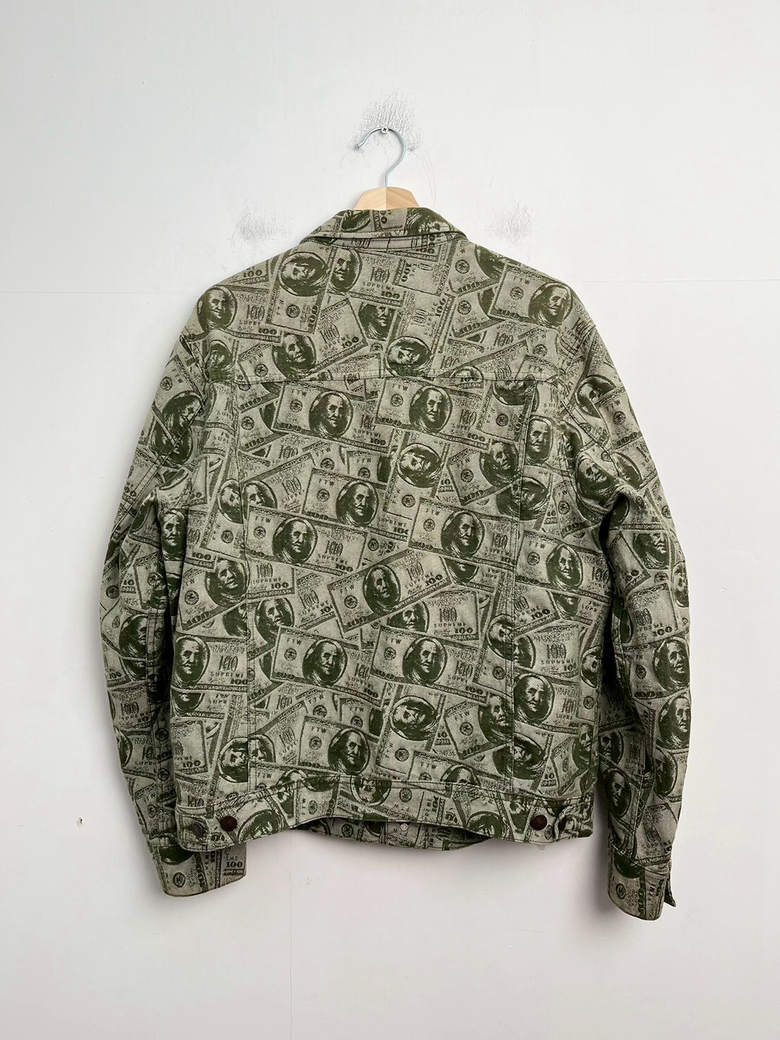 SUPREME 100 Dollar Bill Trucker Jacket SIZE L