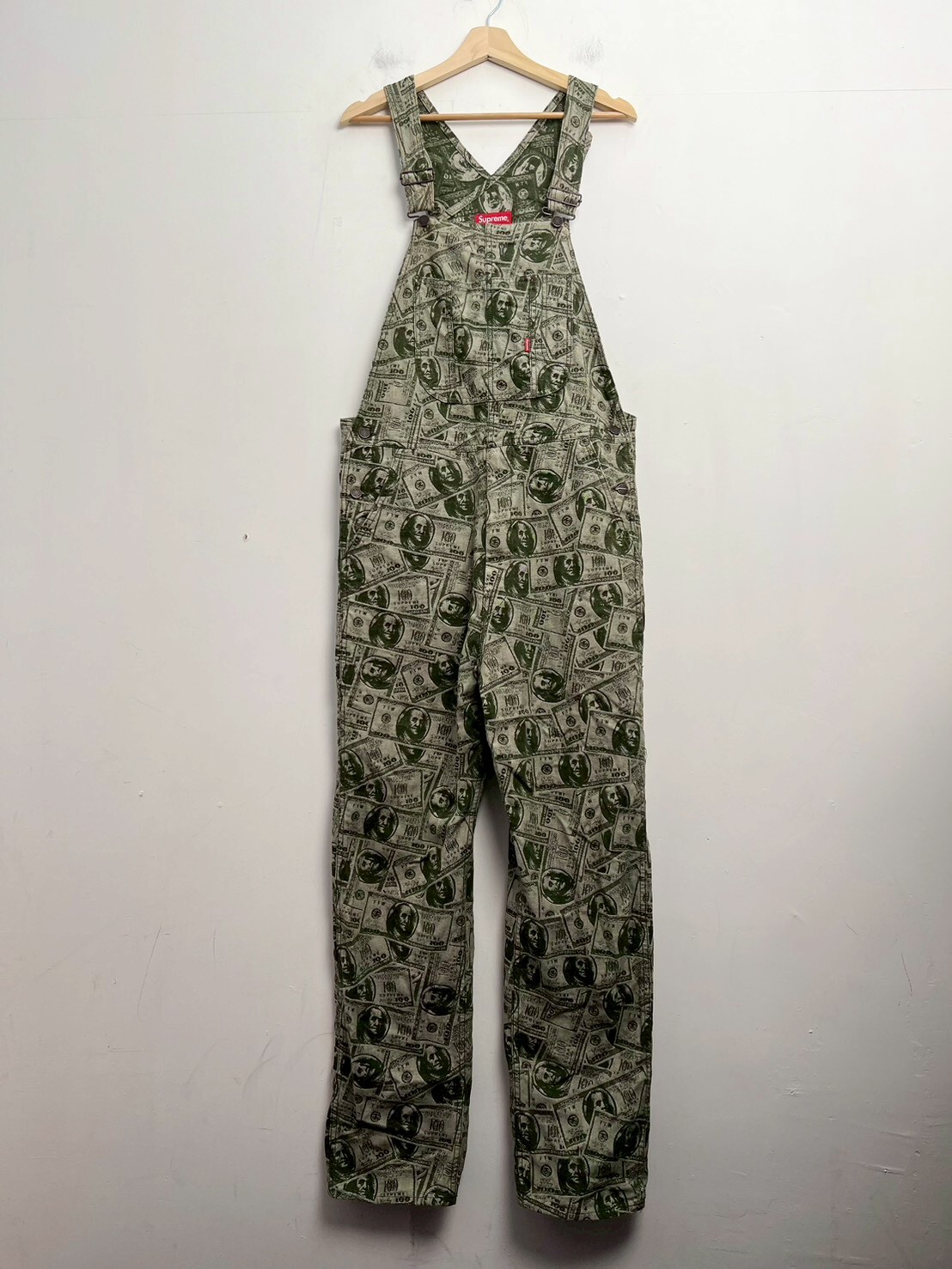 SUPREME 100 Dollar Bill Overalls SIZE M