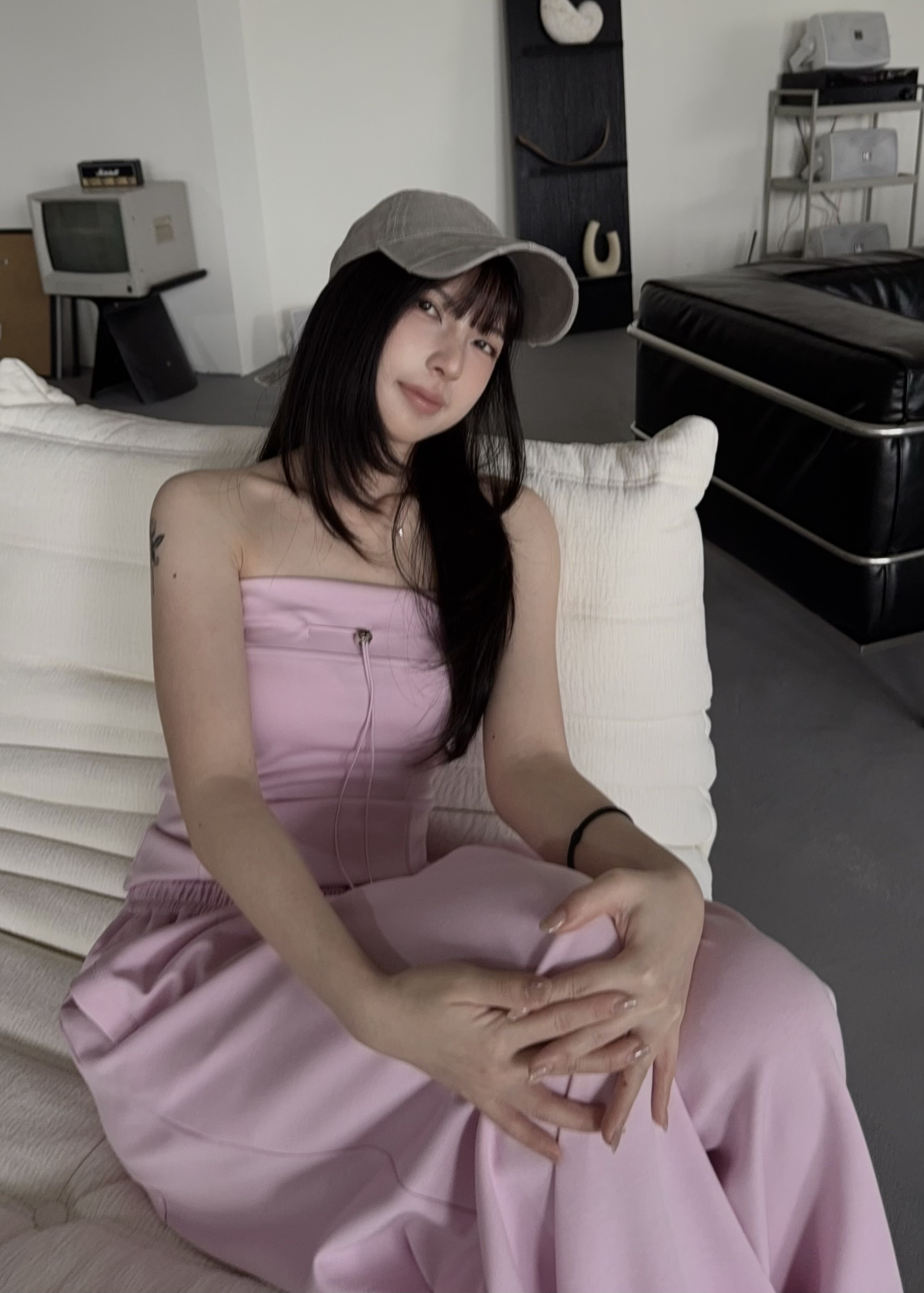 海莉歐美感莫代爾抽繩平口套裝