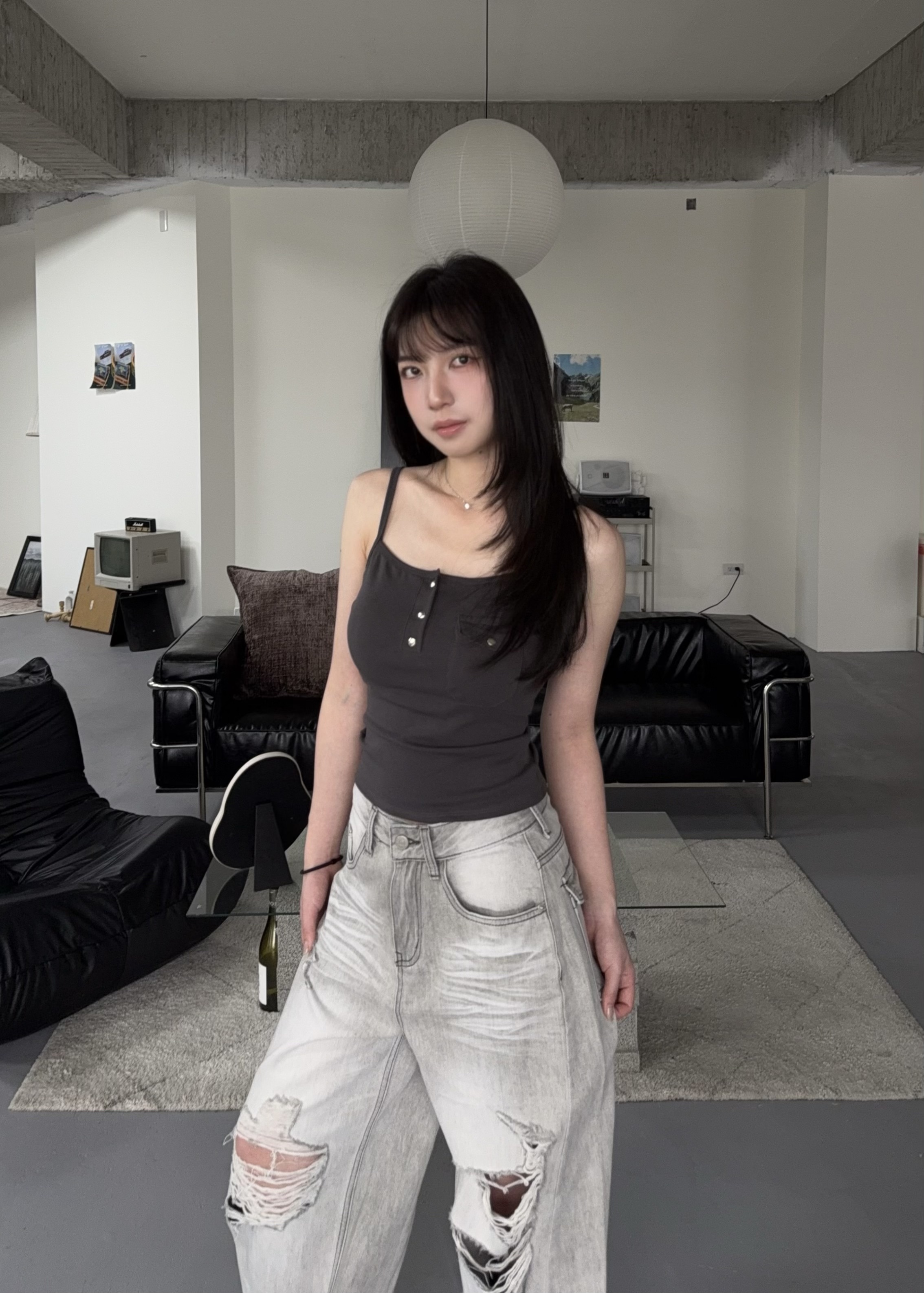 排釦小口袋造型背心