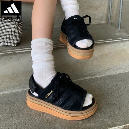 【Luxury】 新款四色 Adidas Gazelle Bold Sandal 日本限定 黑色粉色 焦糖 增高 厚底 涼拖鞋 HQ4688 KI8583 KK4221 IH6633