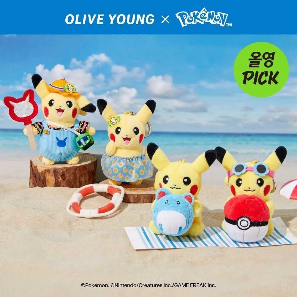【預購】韓國代購 OliveYoung x 寶可夢 聯名款 海邊 吊飾
