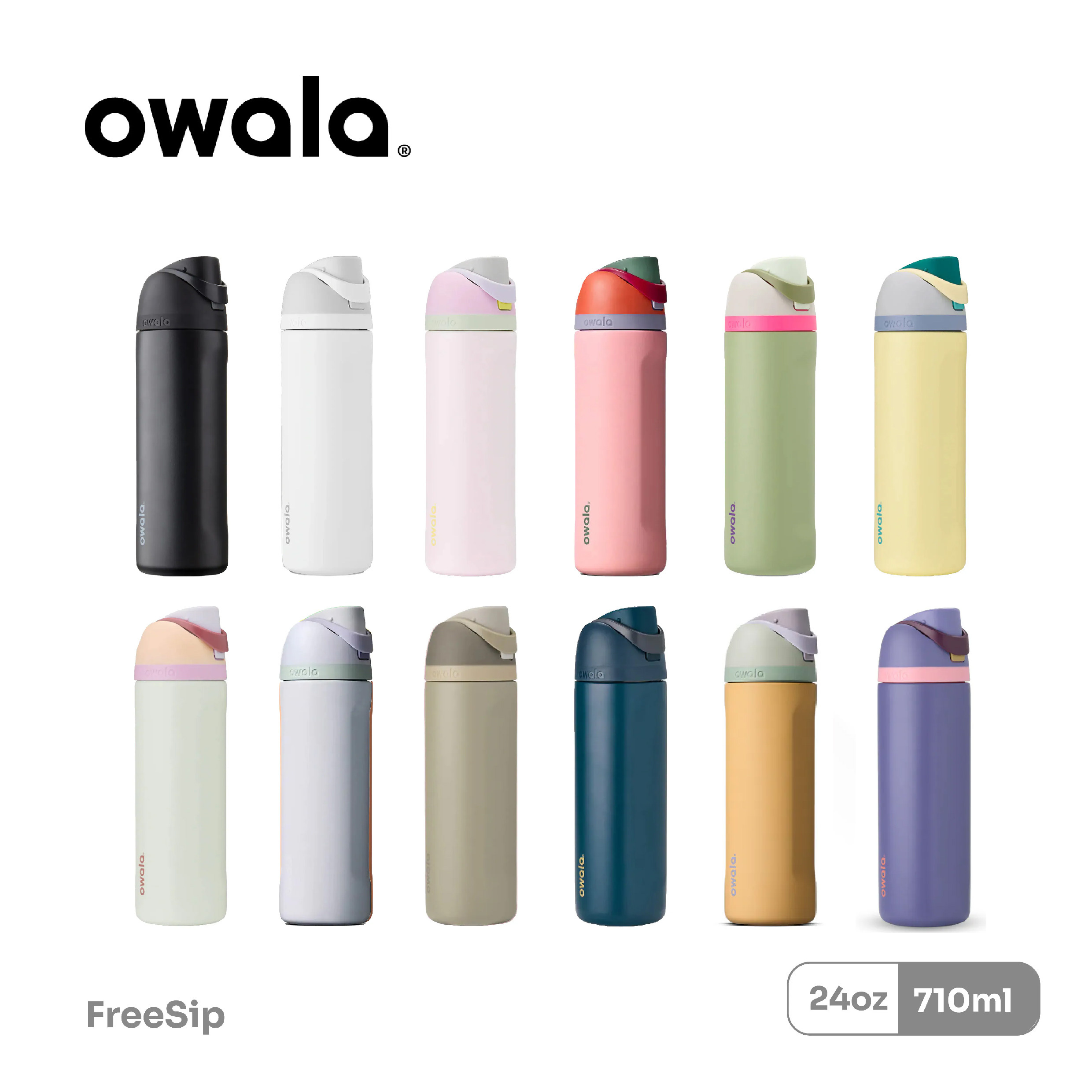 Owala® FreeSip 710ml / 24oz 不鏽鋼吸管保溫瓶