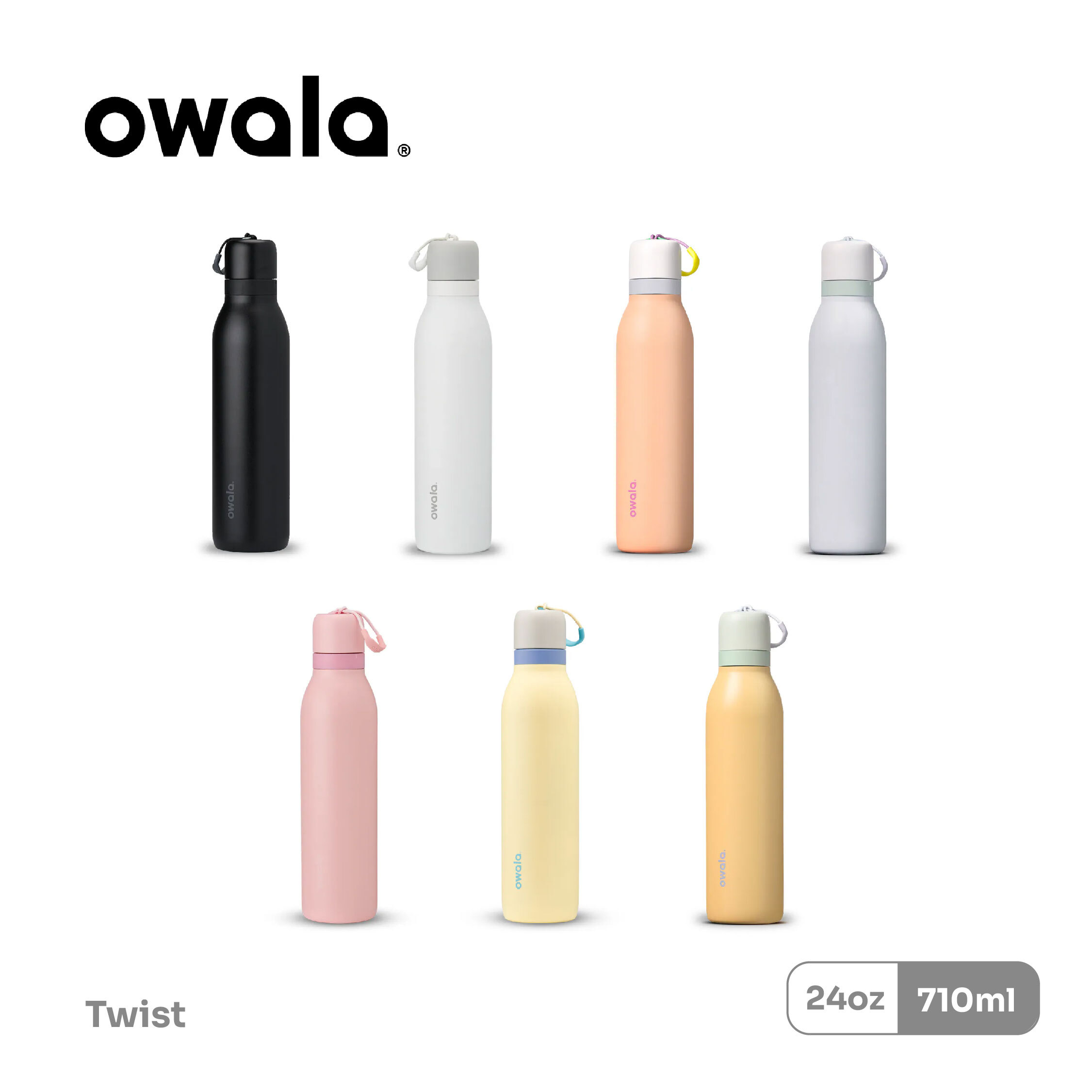 Owala® Twist 710ml / 24oz 雙飲口旋蓋 不鏽鋼吸管水壺