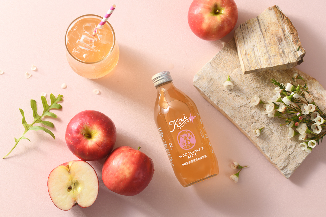 【Kai Kombucha】有機接骨木花蘋果康普茶 330ml