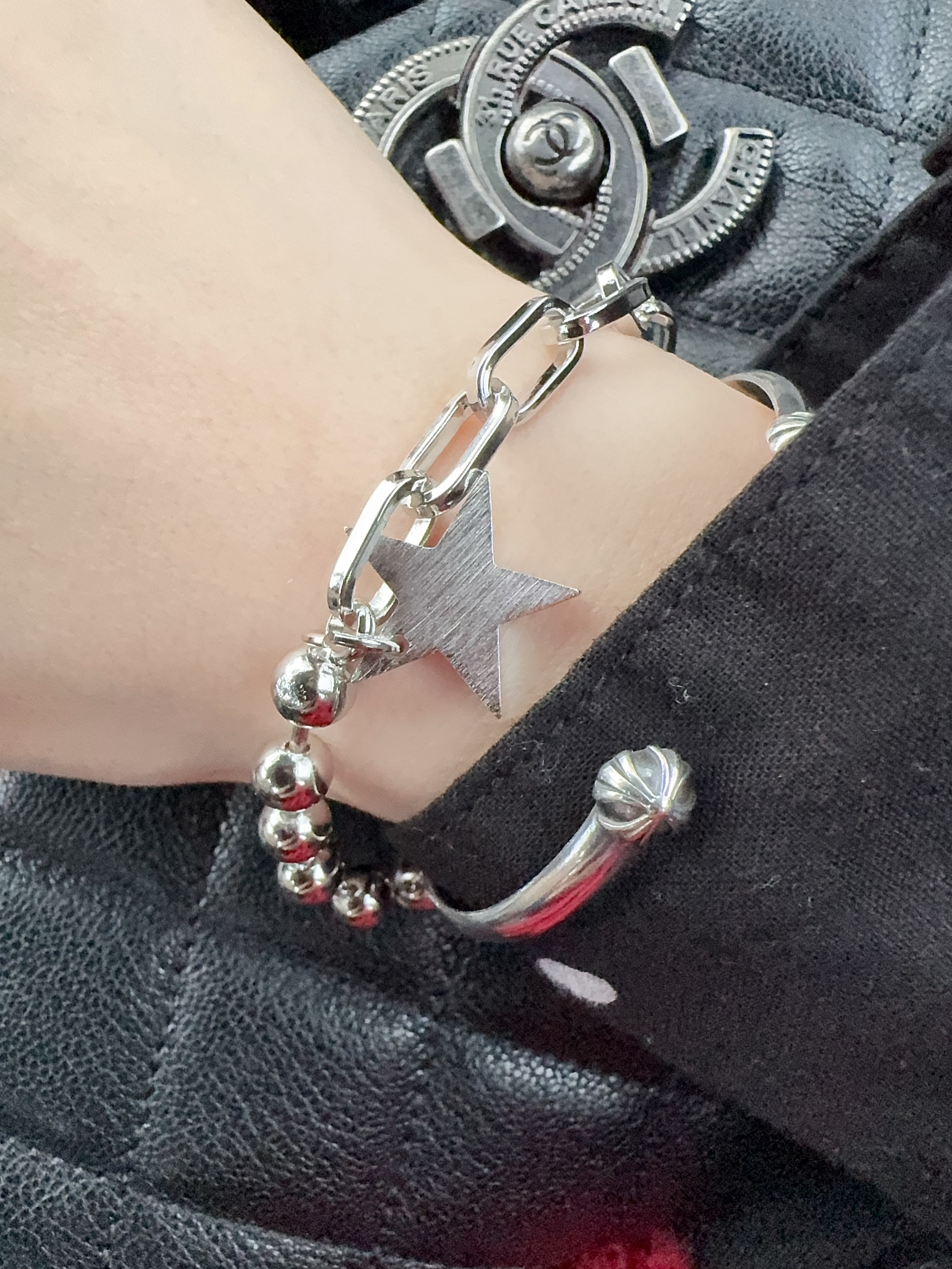 愛心拼接設計款手鍊