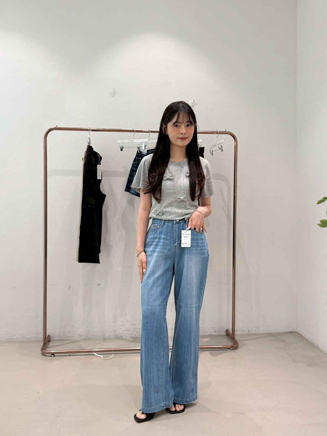 HL3065 蘇蘇包邊美式水洗喇叭牛仔褲