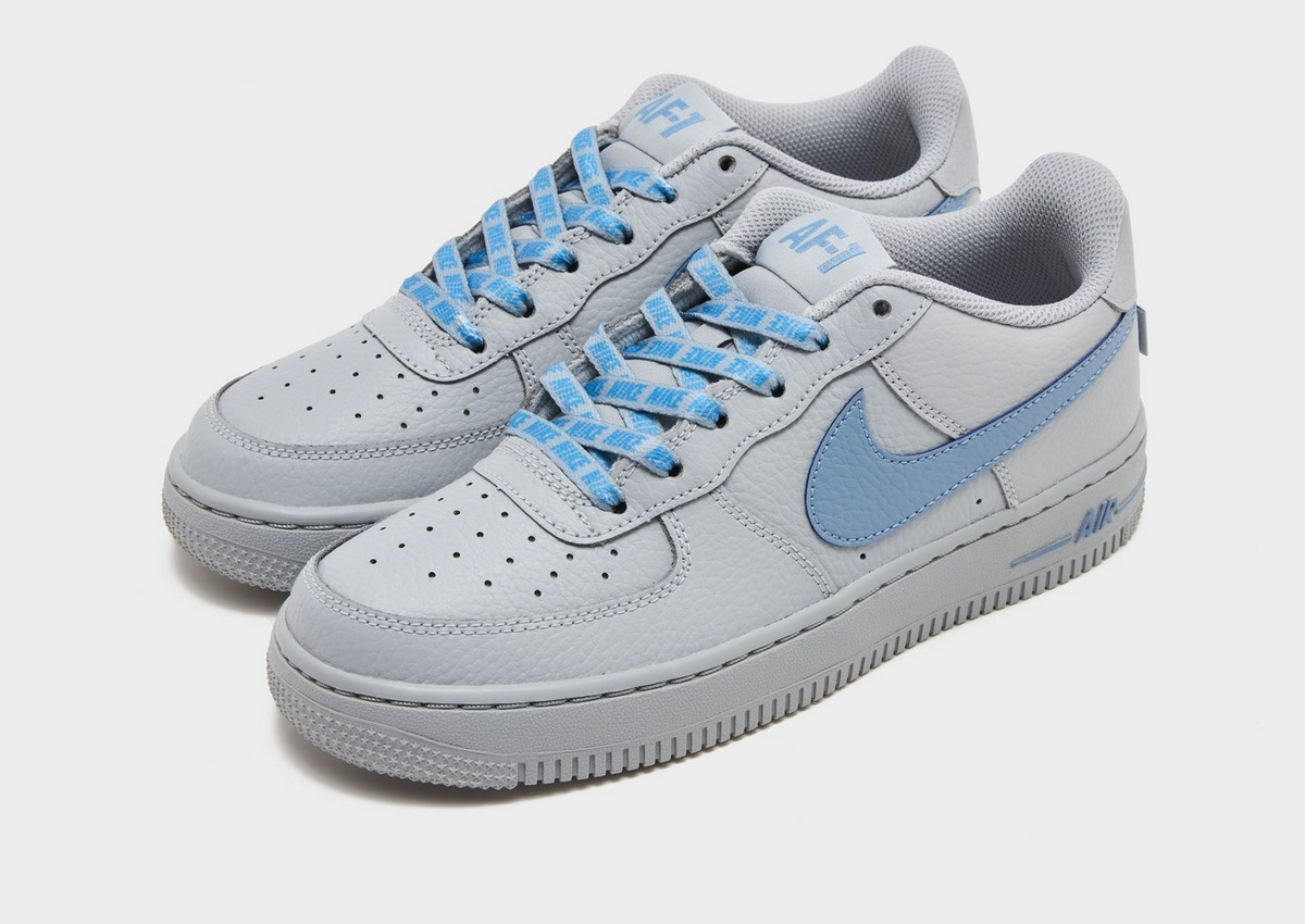 【預訂】 NIKE AIR FORCE 1 LOW 灰藍"NIKE"文字鞋帶-GS