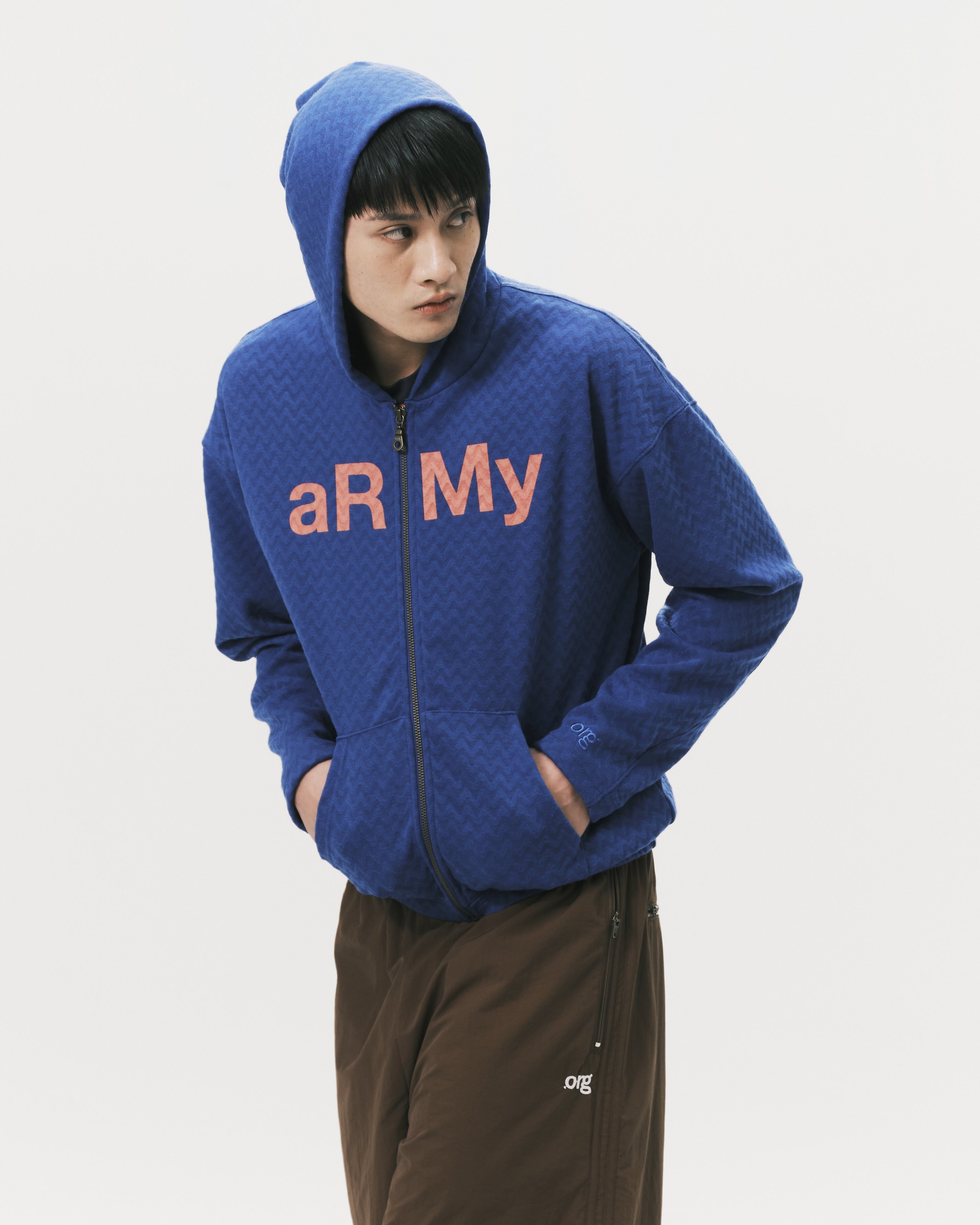 nul1.org ｜(nu-22) - aRMy Slim Wave Zip Hoodie (Blue)