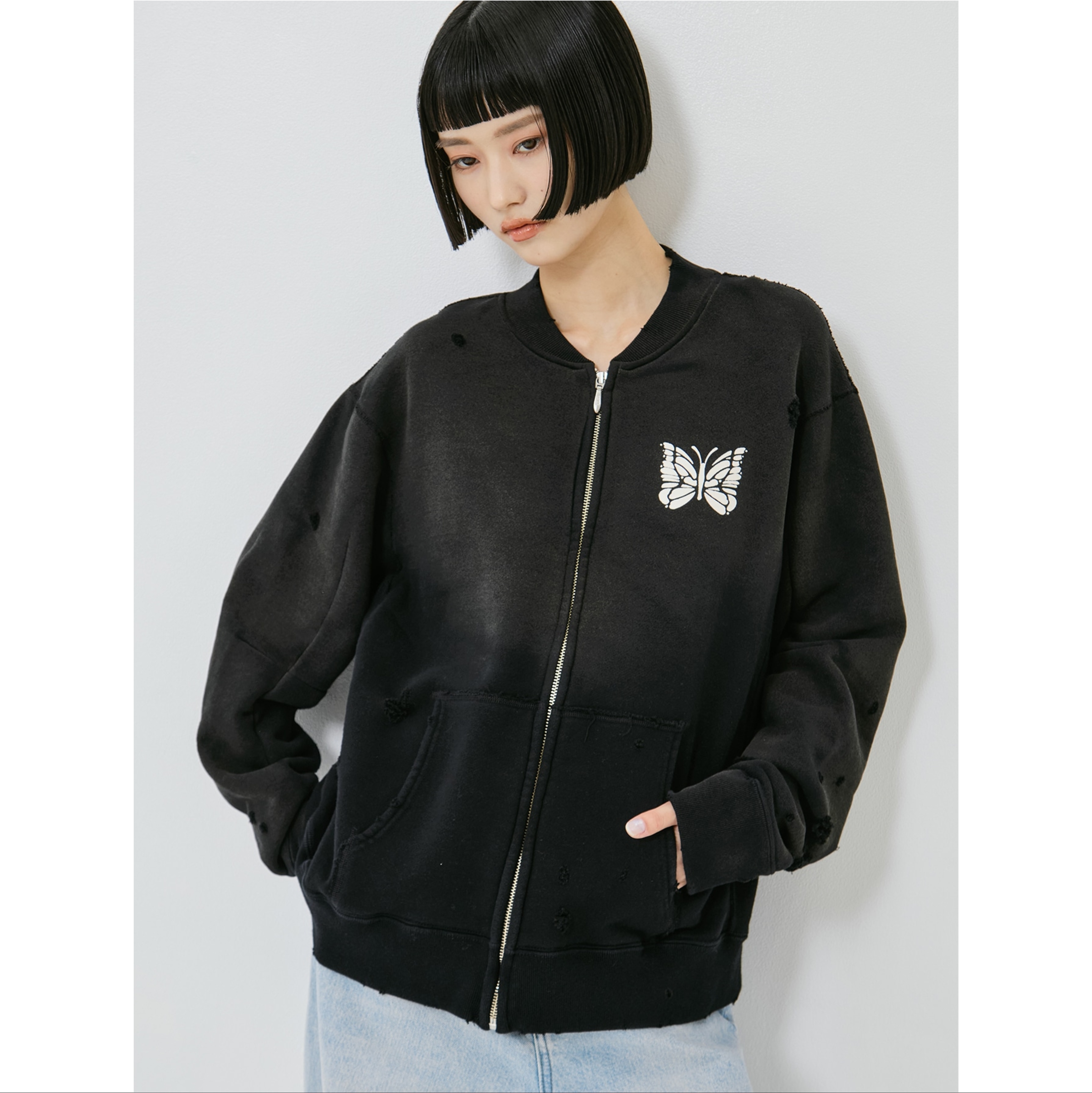 『日本連線中』2026SS NEEDLES Deconstructed Zipped Sweat 蝴蝶 破壞 外套 夾克 126223010