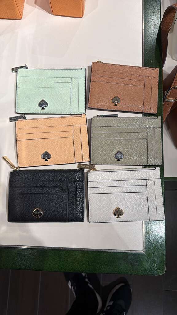 YV007 Kate Spade 葵扇LOGO拉鏈卡包