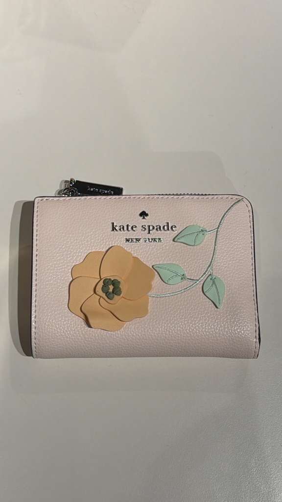YV032 Kate Spade 花花拉鏈短銀包 12X9CM