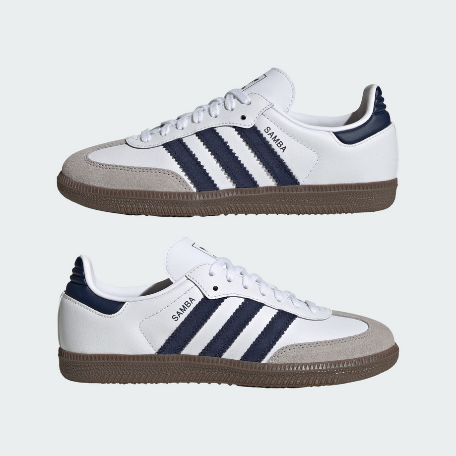 【預訂】 ADIDAS SAMBA OG 白深藍麂皮間-GS