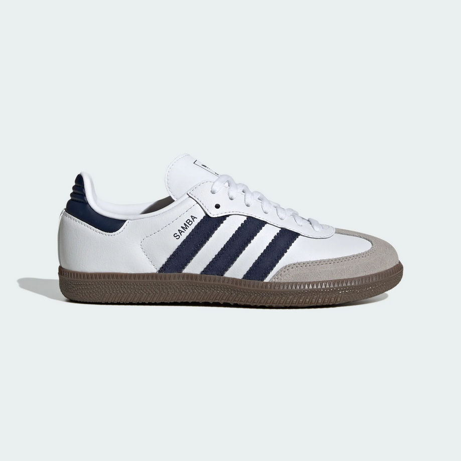 【預訂】 ADIDAS SAMBA OG 白深藍麂皮間-GS