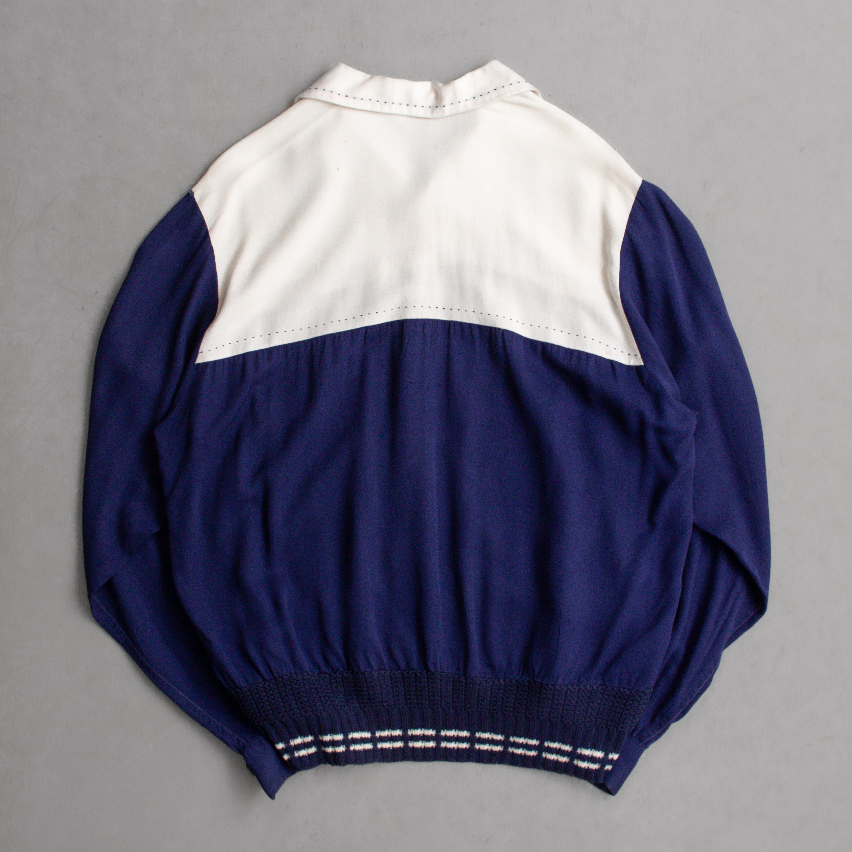 50S MARLBORO RAYON PULLOVER SHIRT 美國製 藍色 嫘縈 長袖 套頭 襯衫