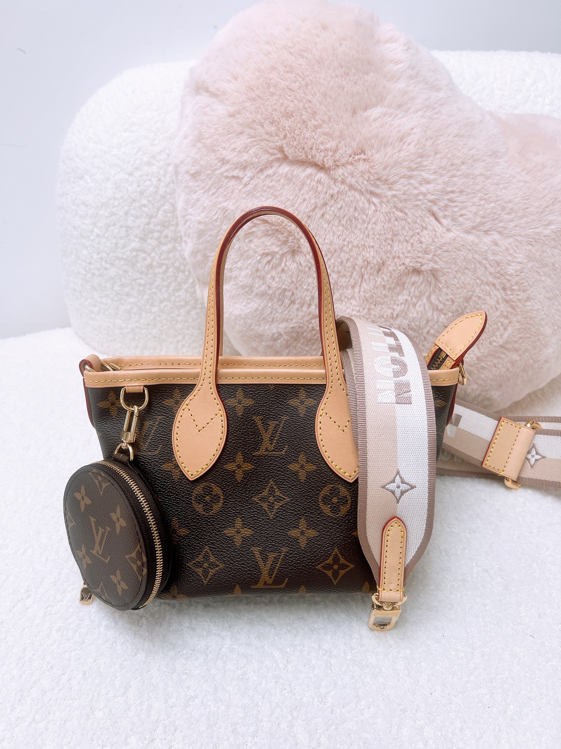 Lv neverfull bb tote brown monogram