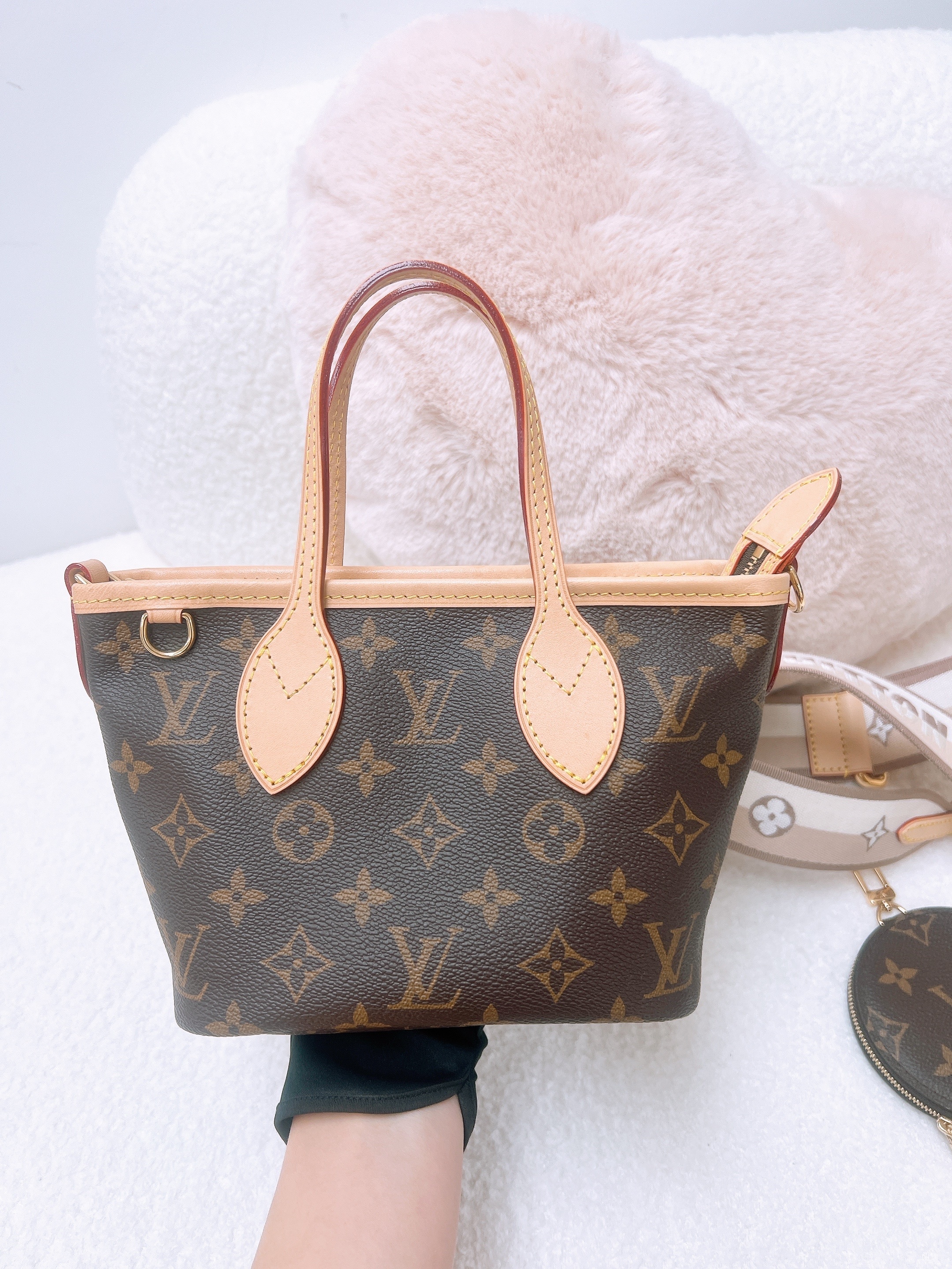 Lv neverfull bb tote brown monogram