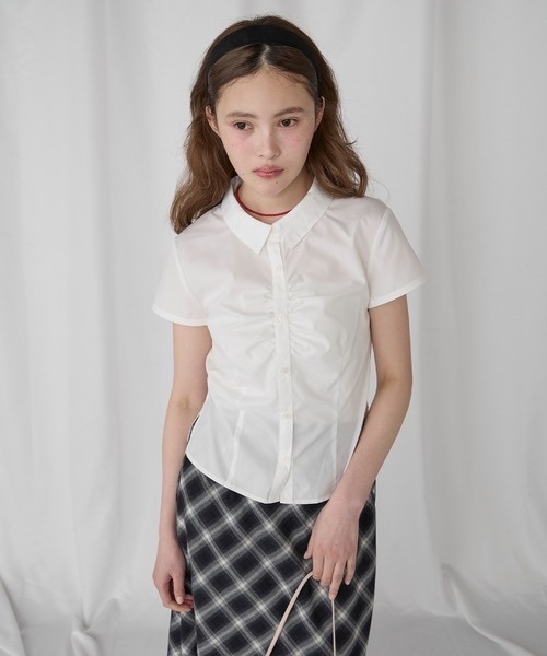 Unblend / Assorted Compact Gathered Short-Sleeve Shirt