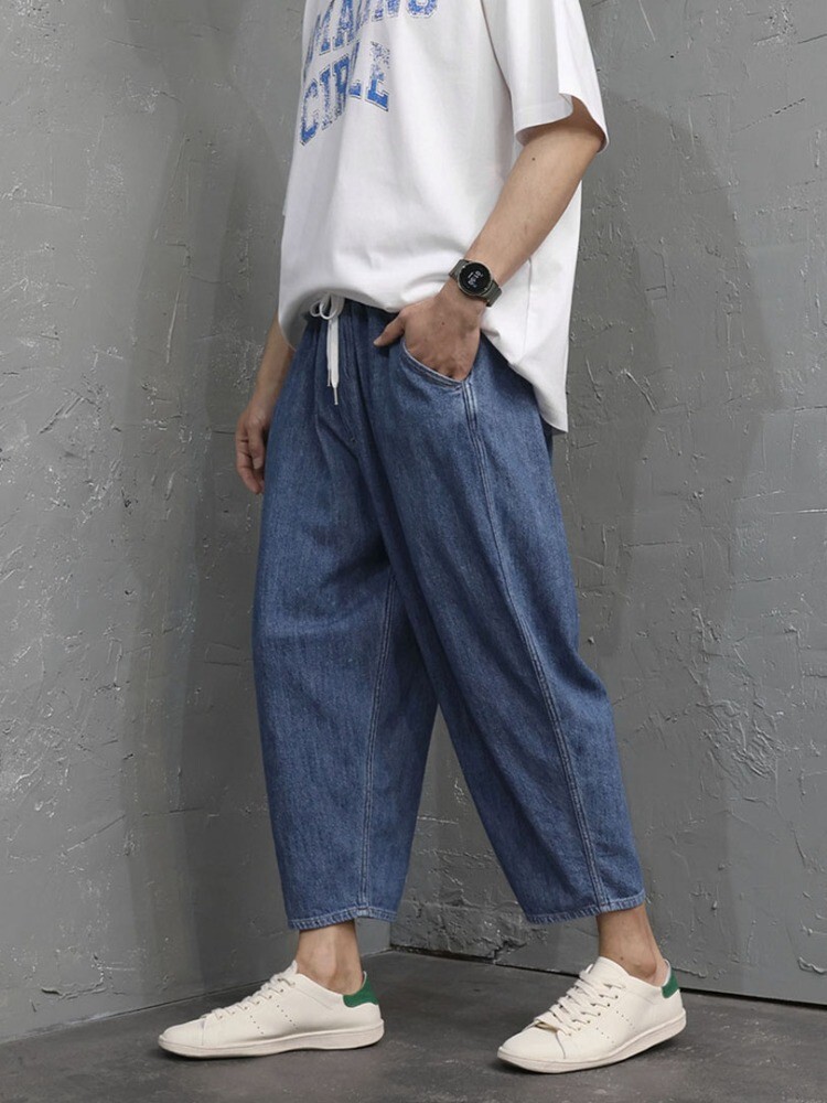 Ice summer denim balloon pants