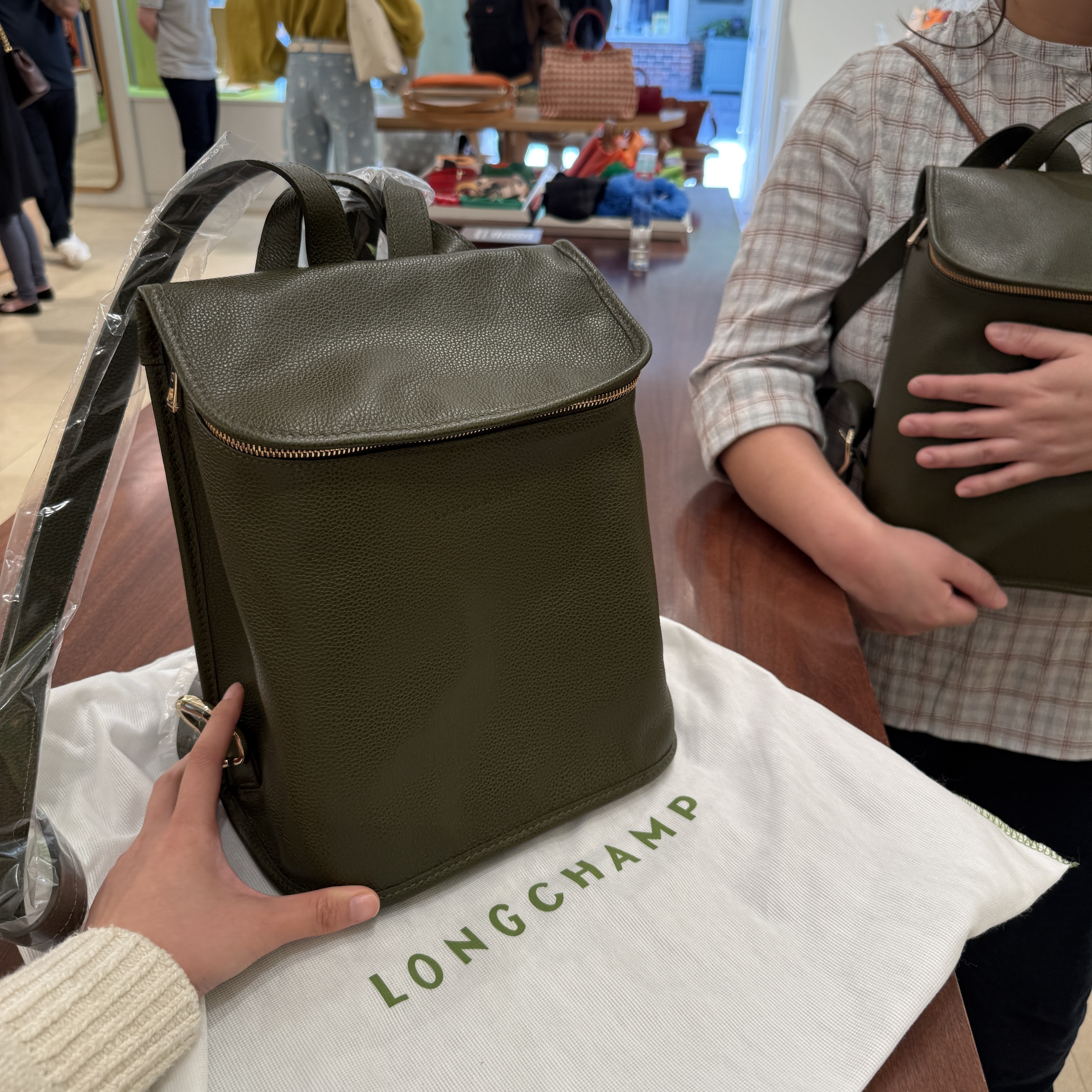 Longchamp LE FOULONNÉ BACKPACK M Green
