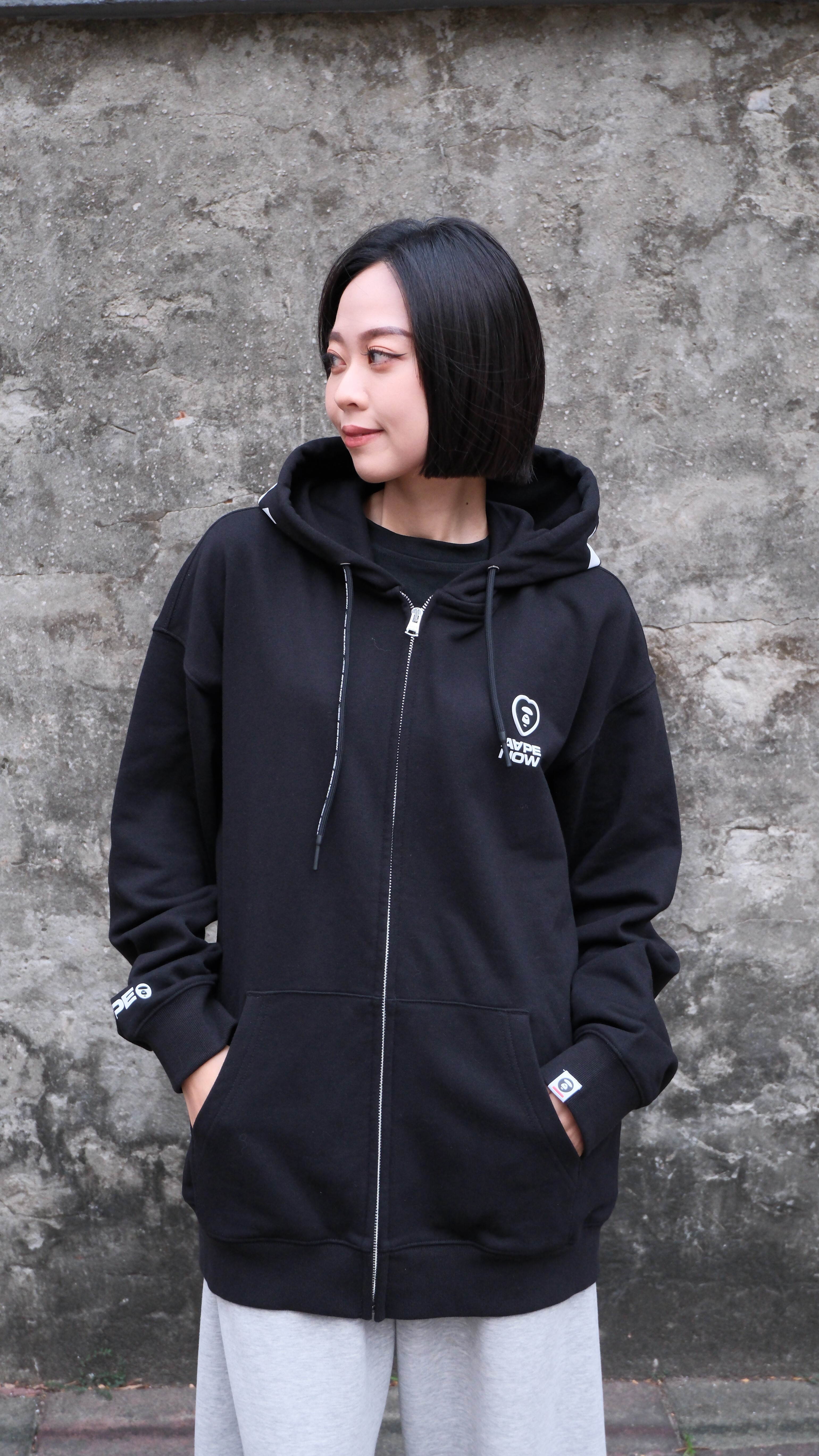 AAPE 猿人 愛心 拉鍊 外套 AAPSWMC345XXN