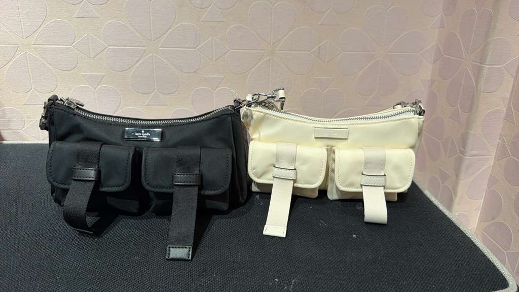 YV086 Kate Spade 雙袋淨色機車包 23X12CM