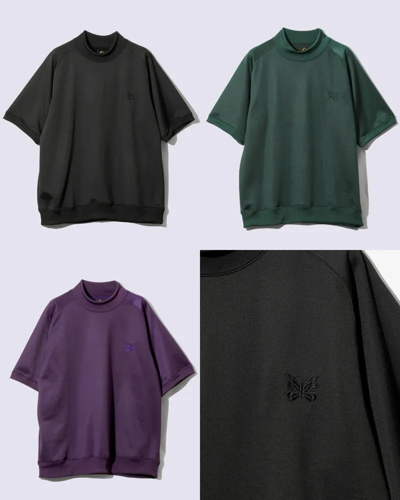 NEEDLES S/S Mock Neck Shirt - Bright Jersey