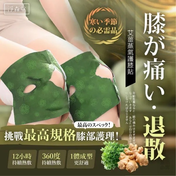 WSBB7572  淨森堂艾草薑黃蒸氣護膝貼 (1盒6入)（7月上旬）