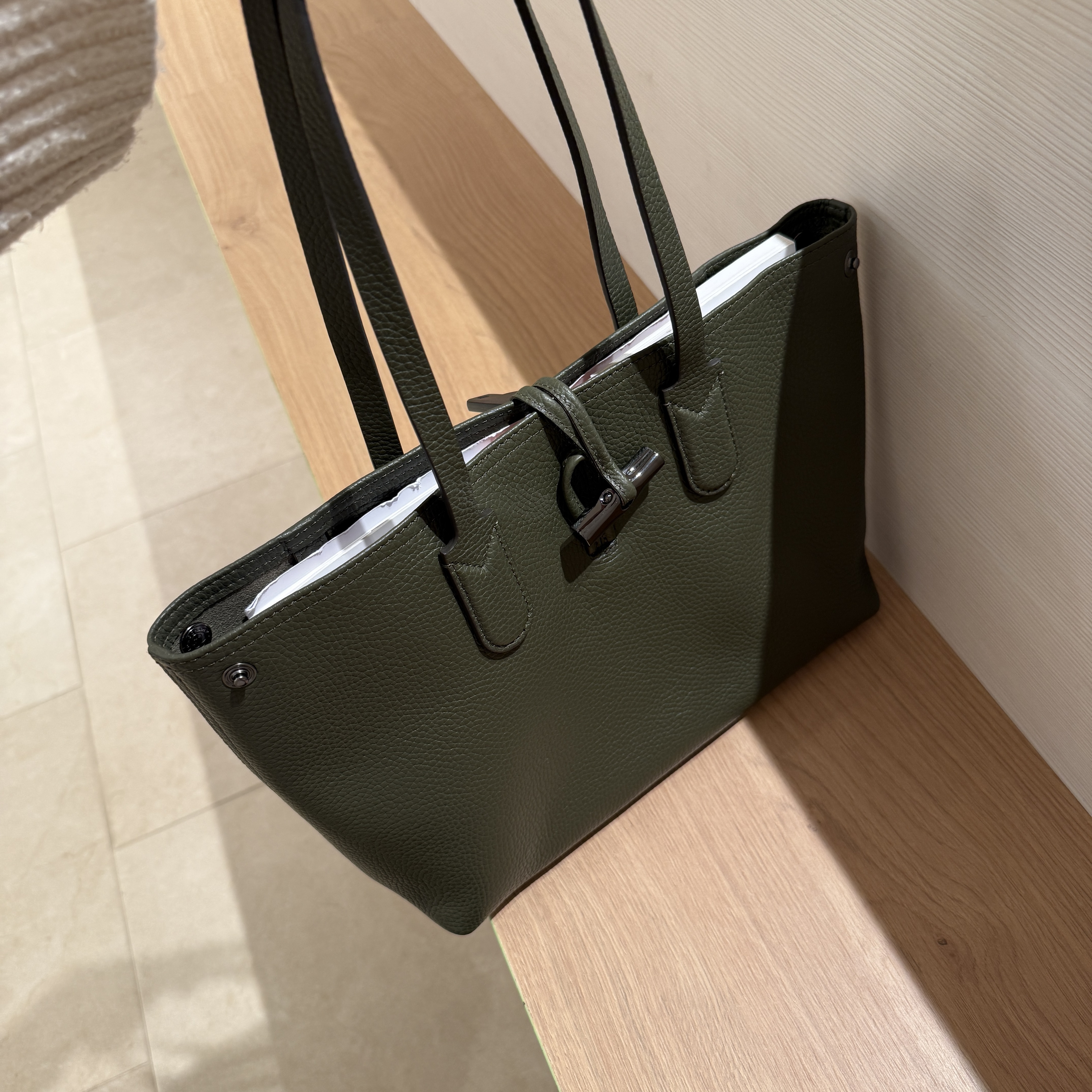 Longchamp Le Roseau essential leather tote bag
