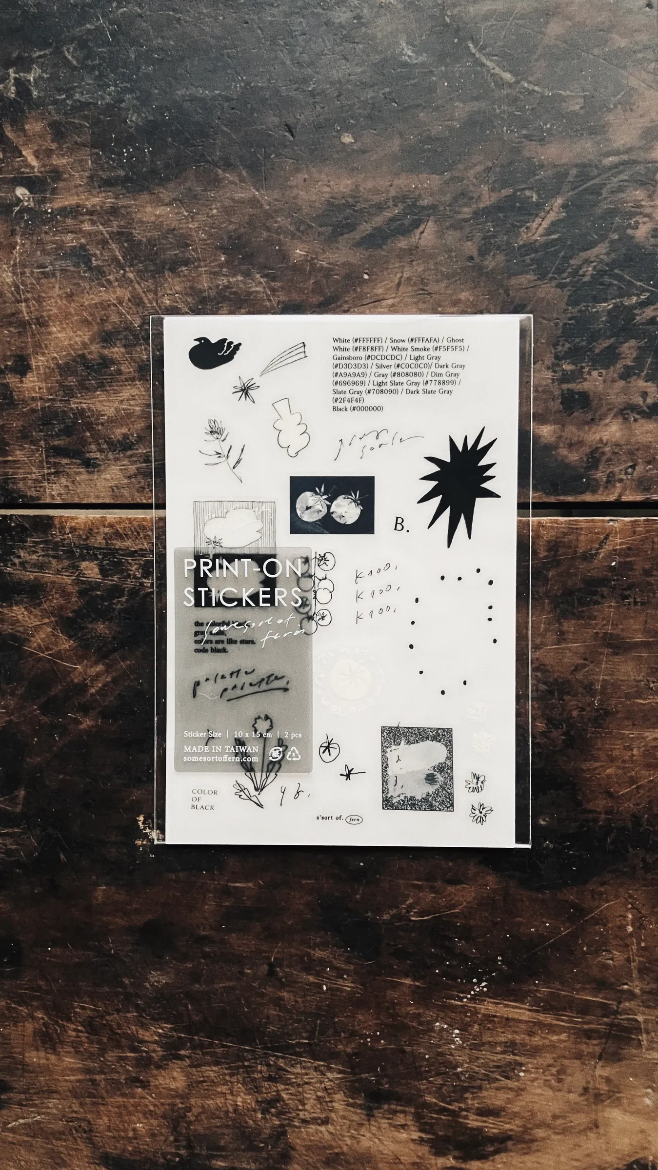 𝐔𝐧𝐜𝐨𝐥𝐨𝐫𝐞𝐝 𝐭𝐡𝐢𝐧𝐠𝐬. 2入轉印貼紙｜台灣 羊君 somesortof.fern
