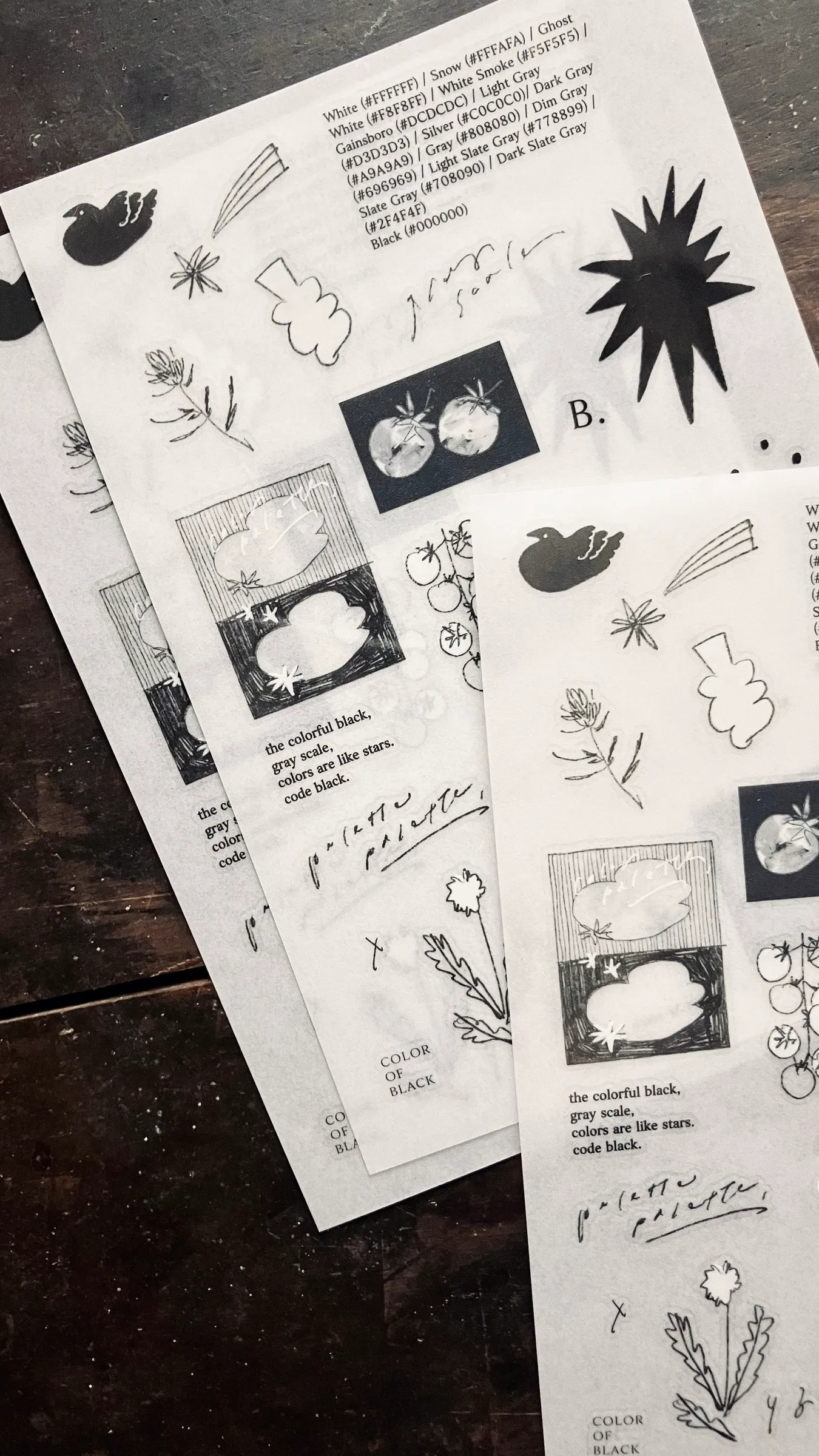 𝐔𝐧𝐜𝐨𝐥𝐨𝐫𝐞𝐝 𝐭𝐡𝐢𝐧𝐠𝐬. 2入轉印貼紙｜台灣 羊君 somesortof.fern